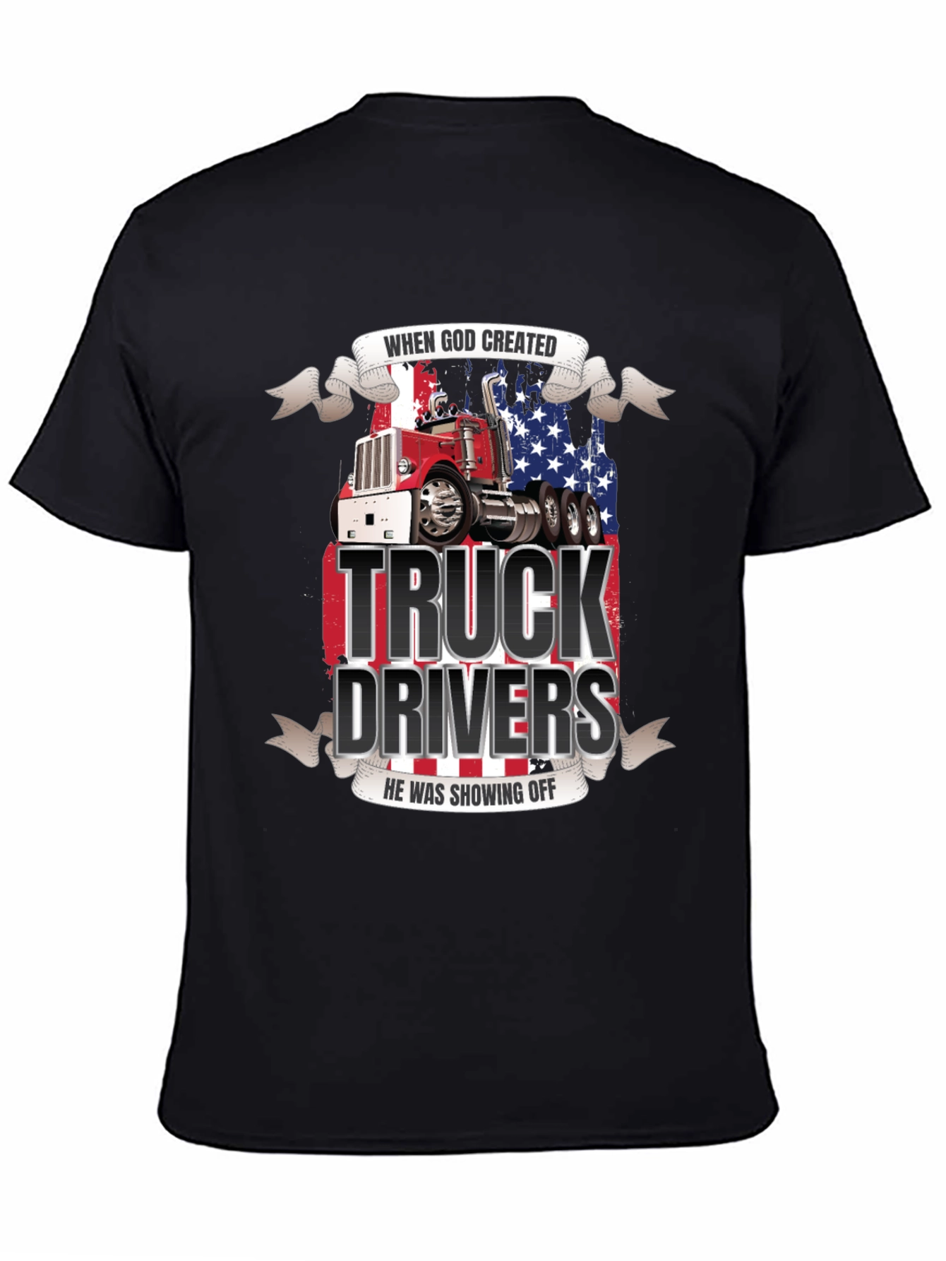 Truck Driver Graphic Tee - Patriotic Design