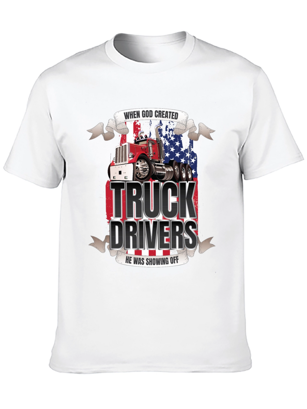 Truck Driver Graphic Tee - Patriotic Design