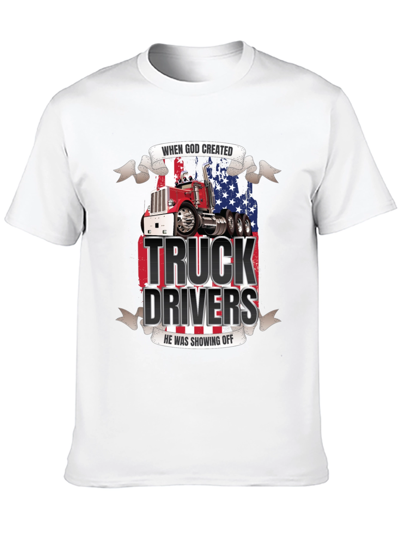 Truck Driver Graphic Tee - Patriotic Design