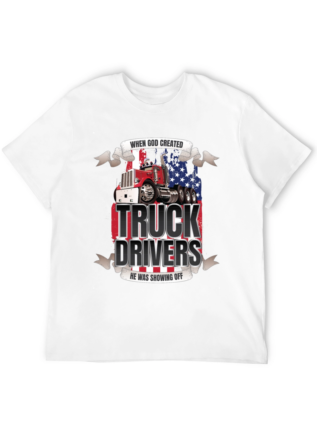 Truck Driver Graphic Tee - Patriotic Design