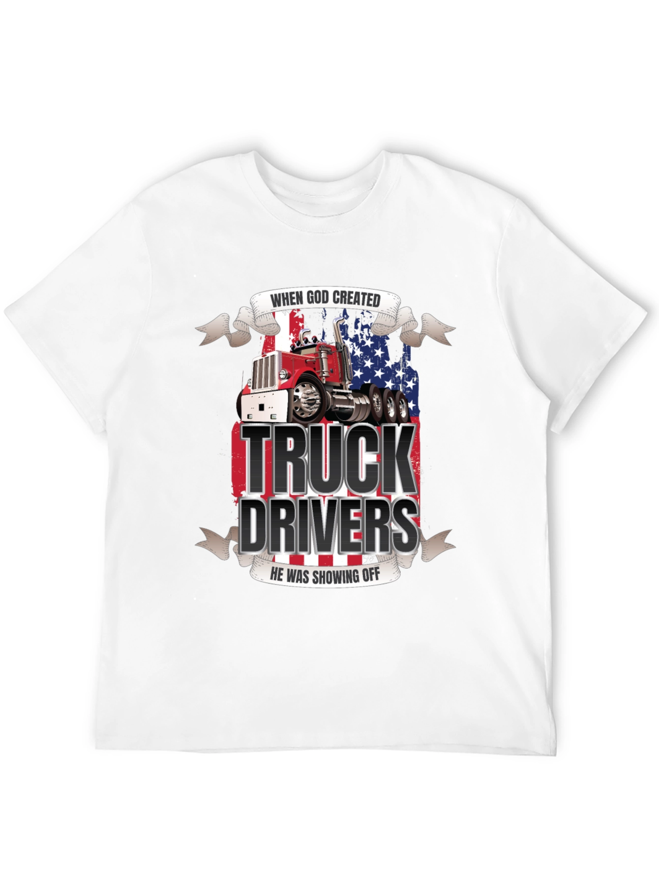 Truck Driver Graphic Tee - Patriotic Design