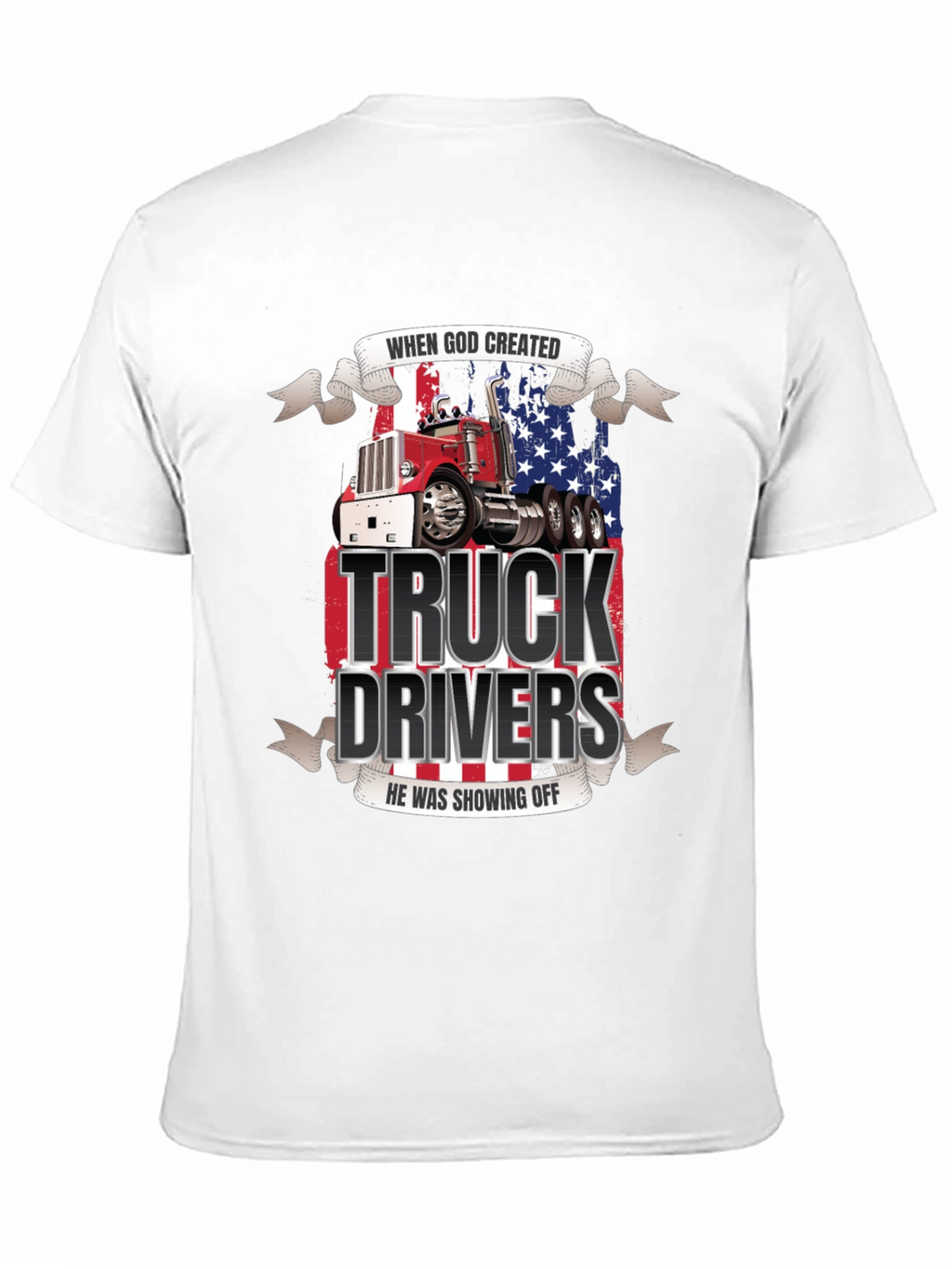 Truck Driver Graphic Tee - Patriotic Design