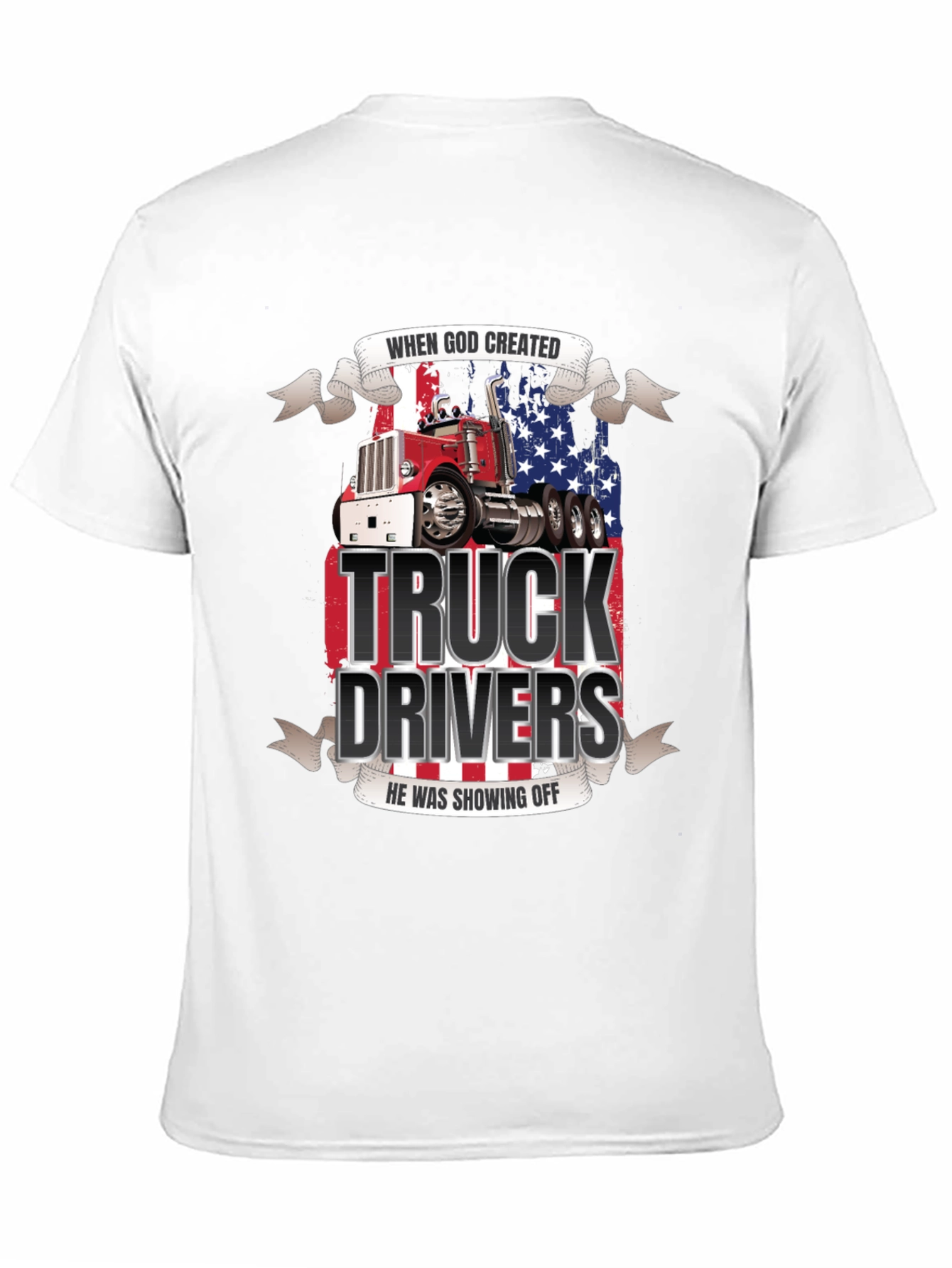 Truck Driver Graphic Tee - Patriotic Design