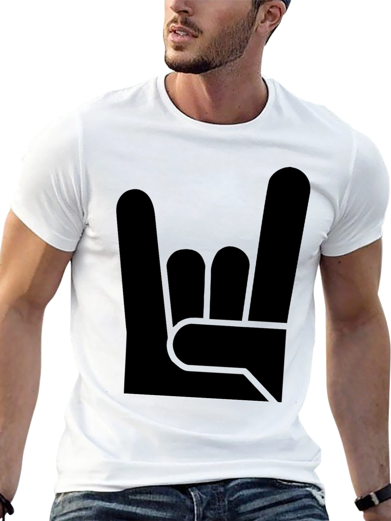 Rock On! Graphic Tee - Black Cotton T-Shirt