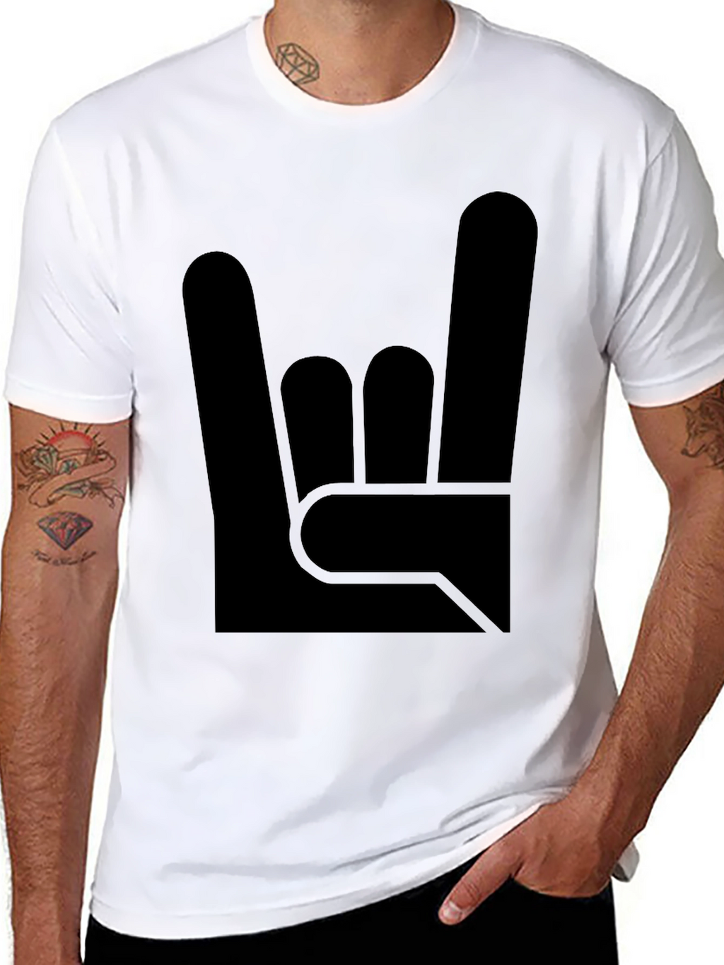 Rock On! Graphic Tee - Black Cotton T-Shirt