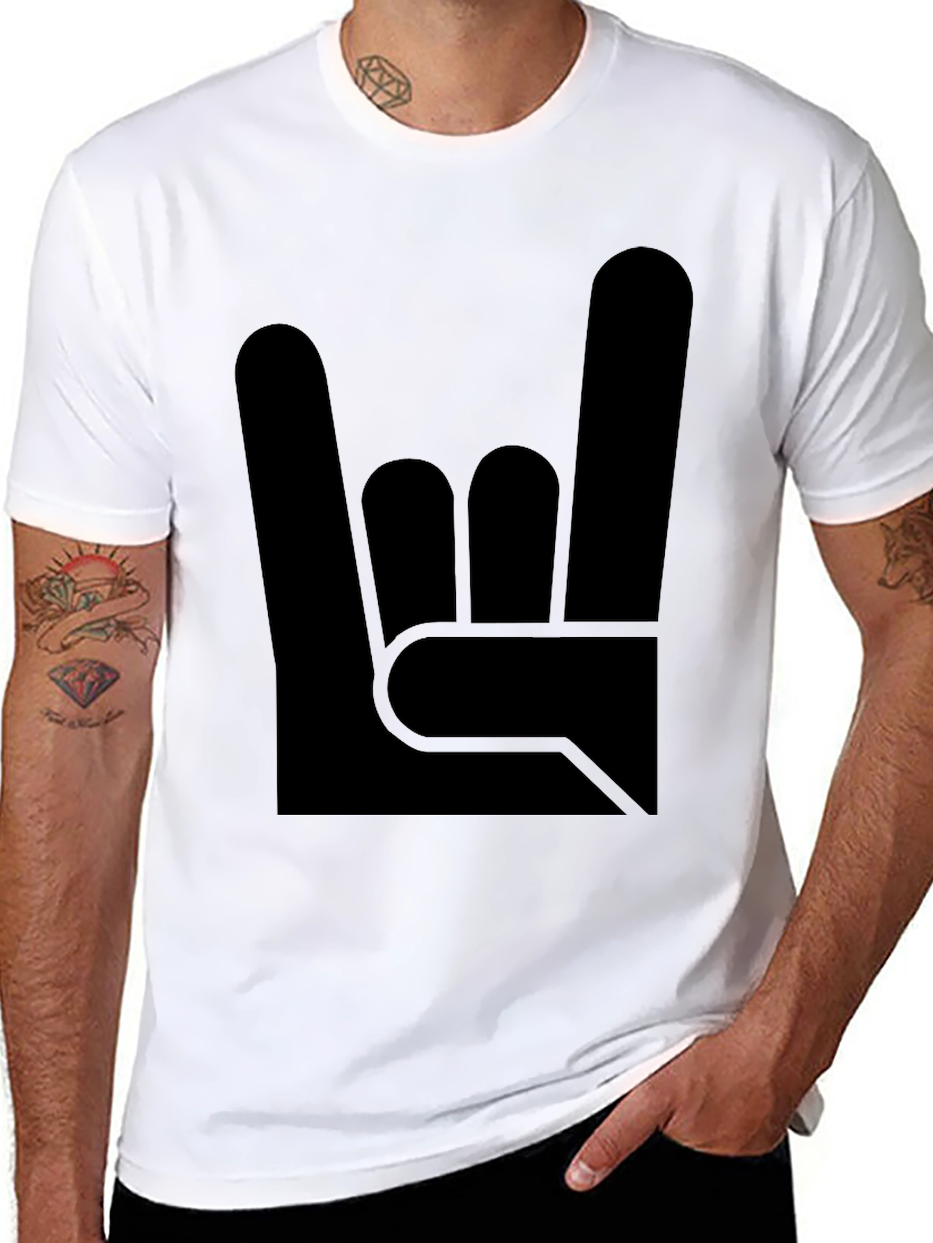 Rock On! Graphic Tee - Black Cotton T-Shirt