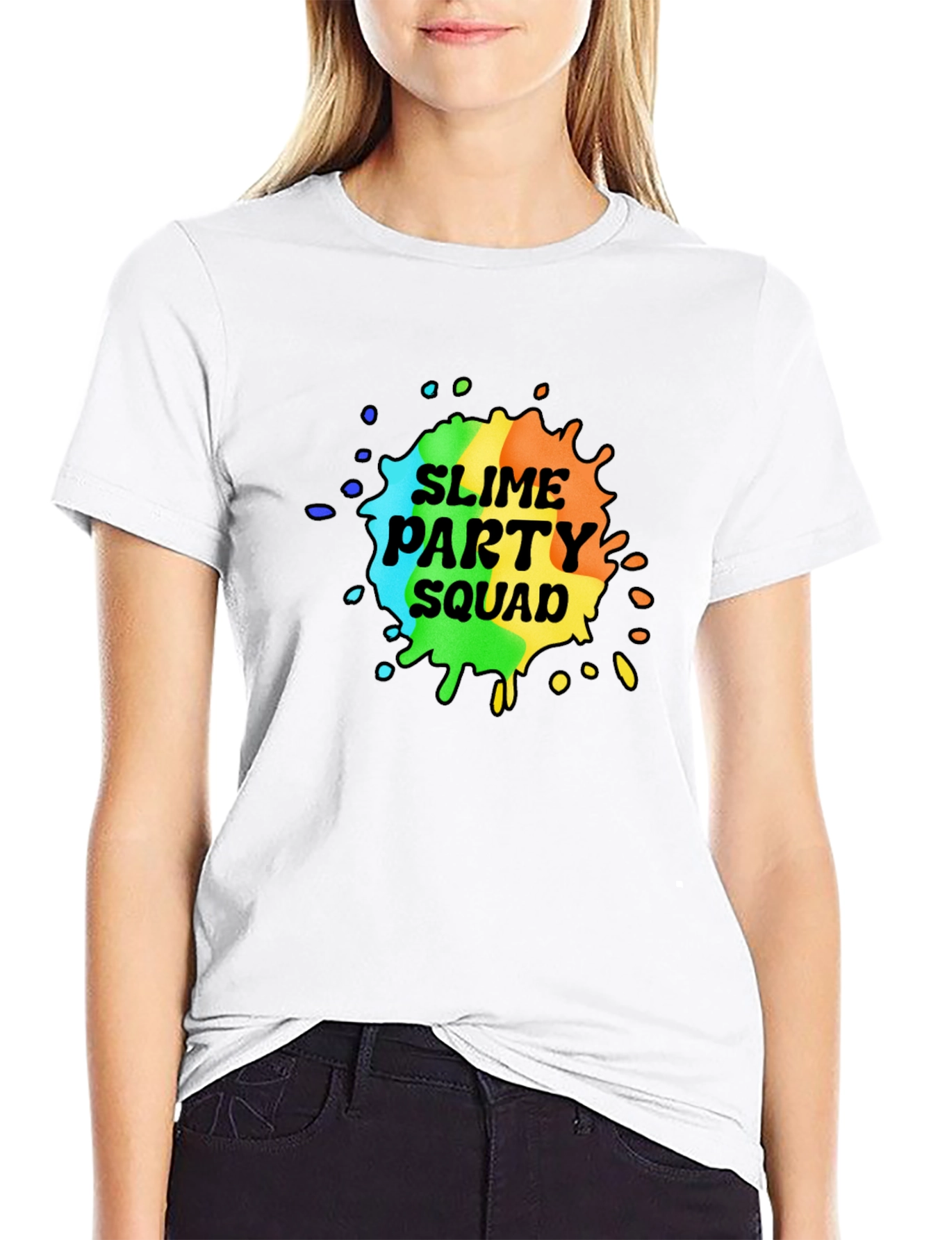 Slime Party Squad T-Shirt - Rainbow Design