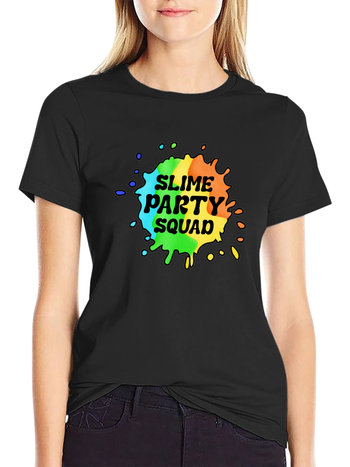 Slime Party Squad T-Shirt - Rainbow Design