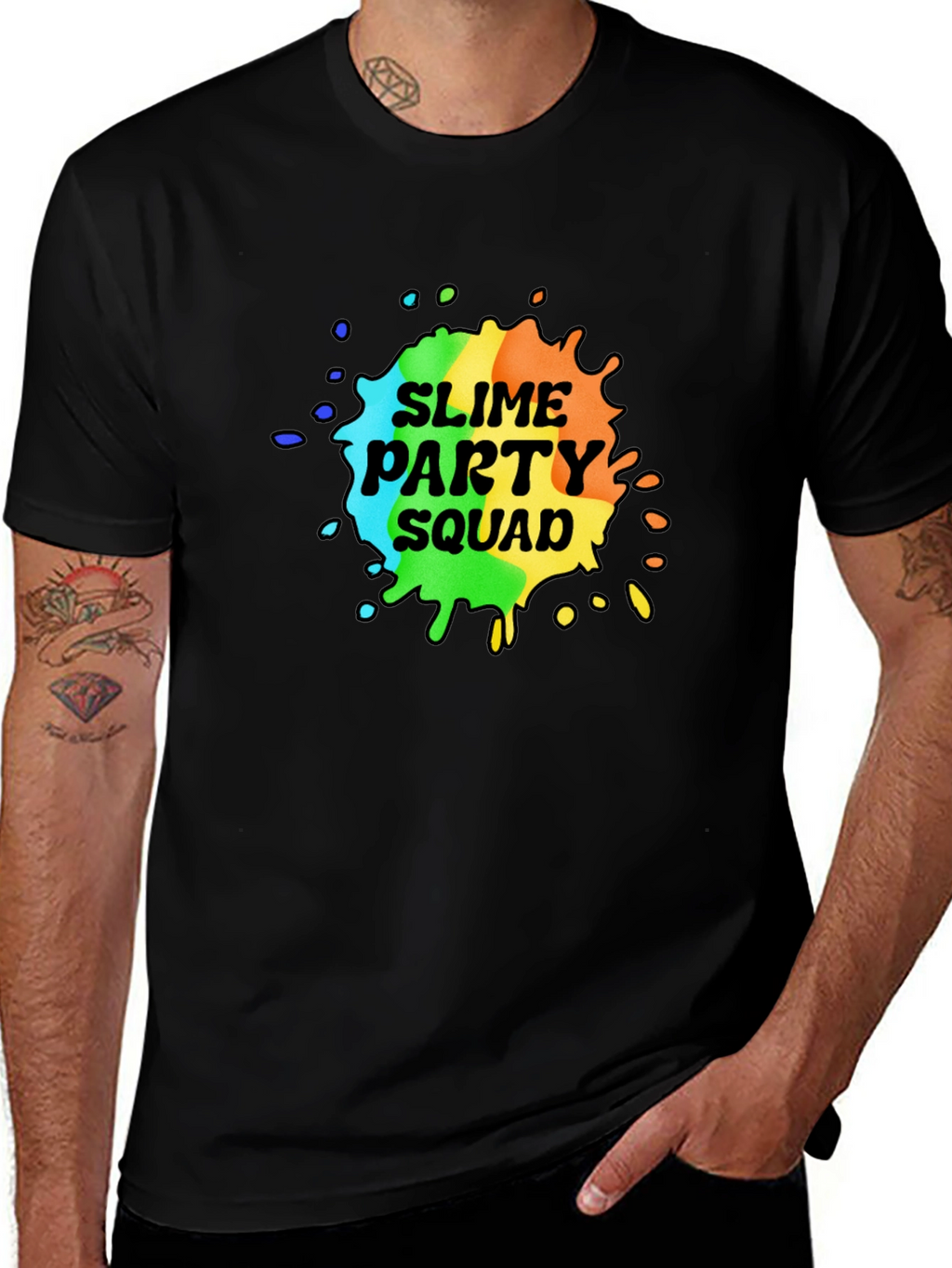 Slime Party Squad T-Shirt - Rainbow Design
