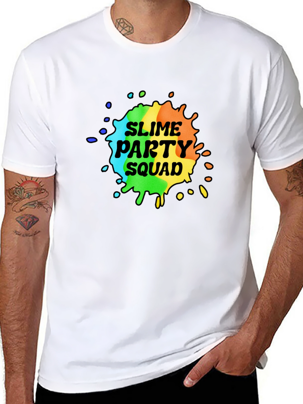 Slime Party Squad T-Shirt - Rainbow Design