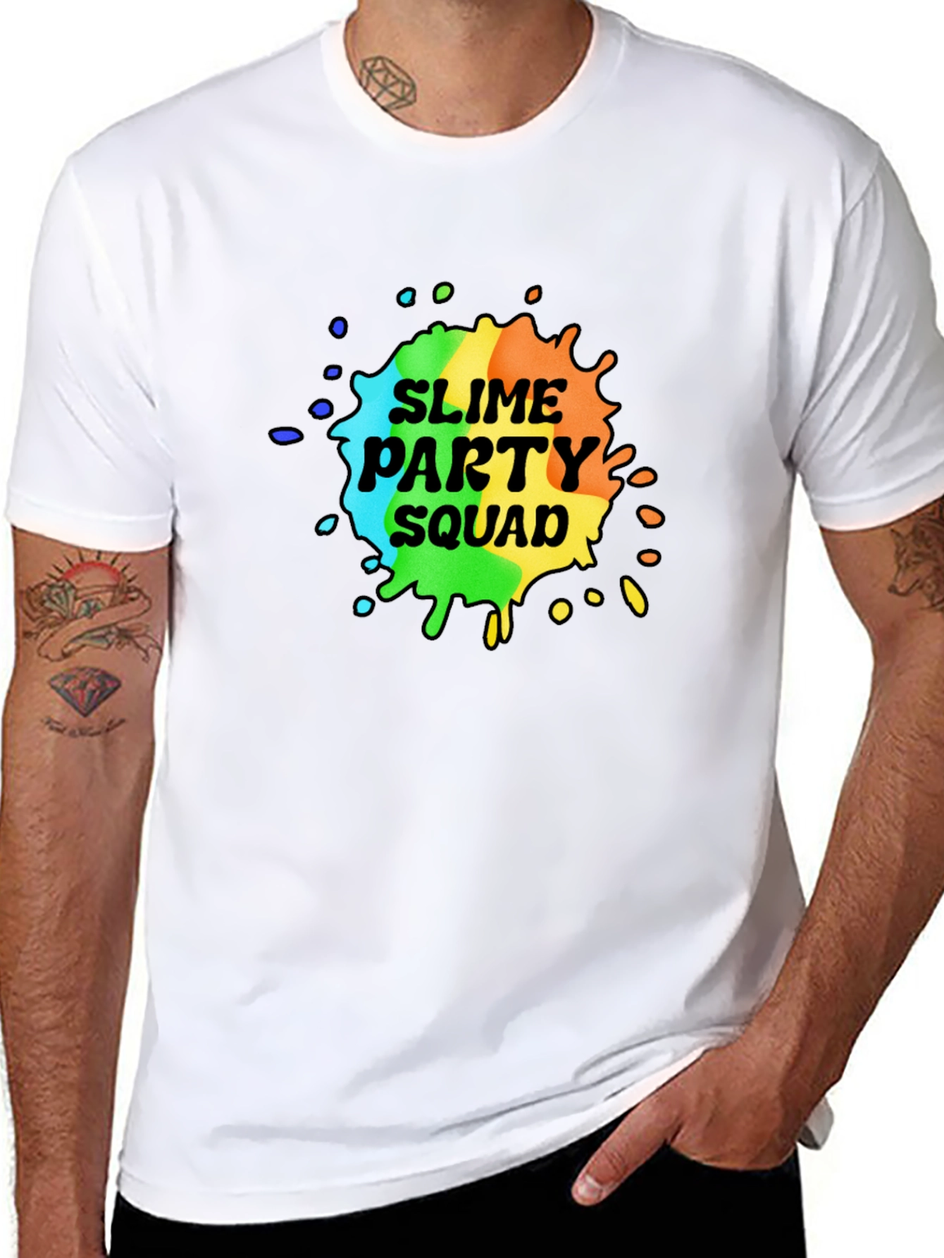 Slime Party Squad T-Shirt - Rainbow Design