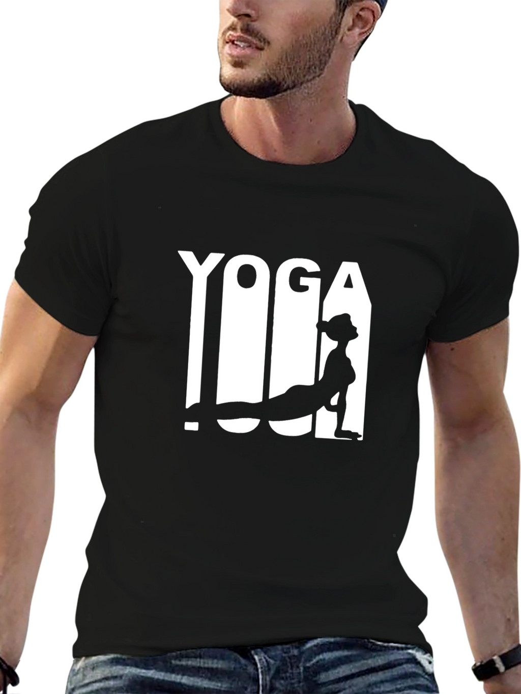 Yoga Graphic Black T-Shirt for Men