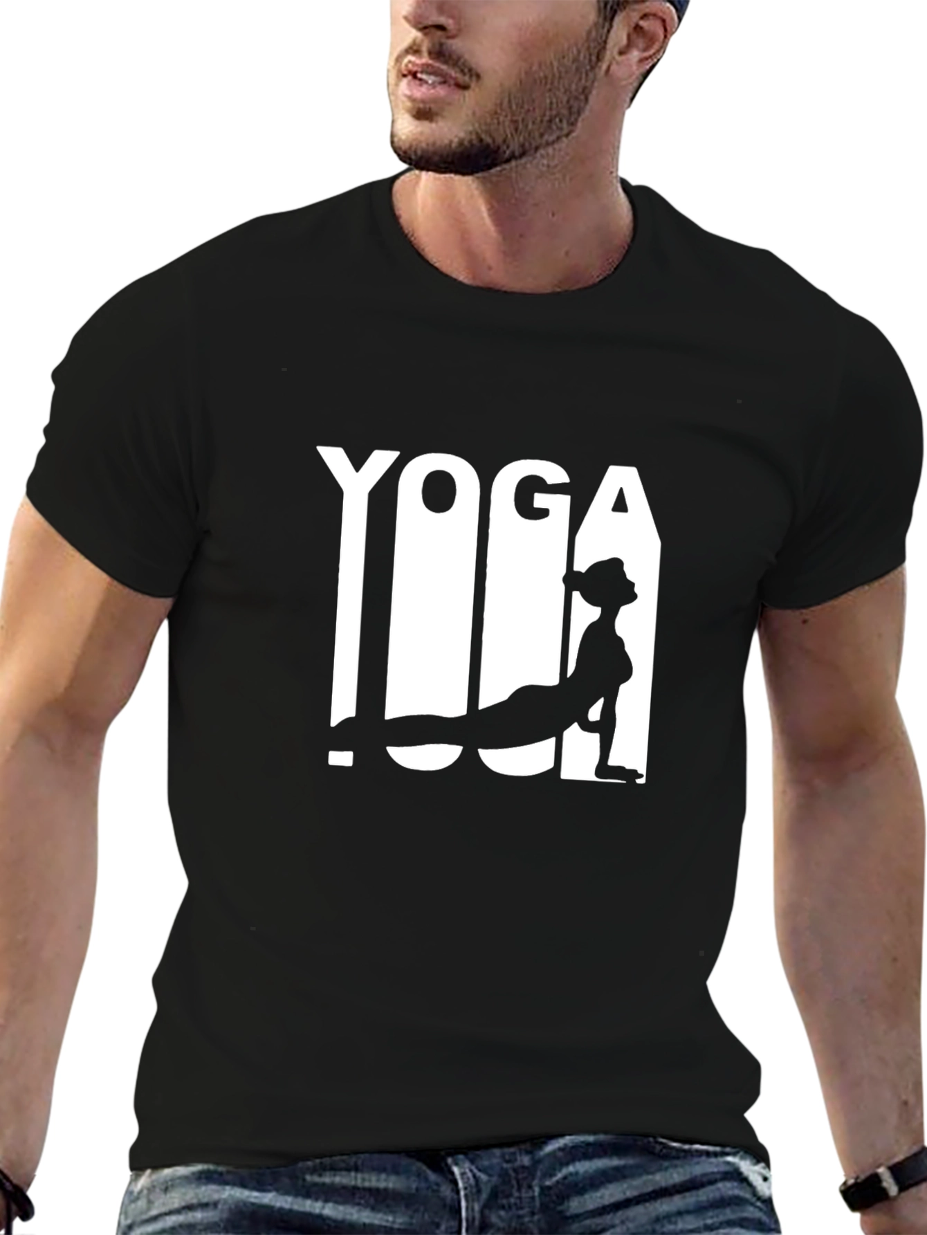 Yoga Graphic Black T-Shirt for Men