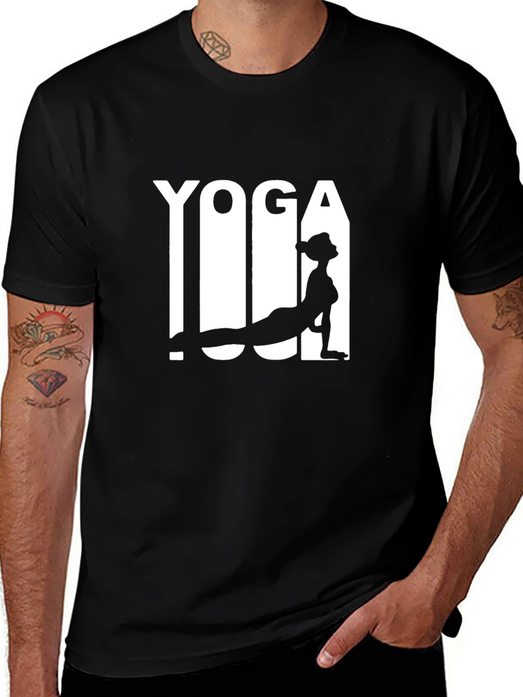 Yoga Graphic Black T-Shirt for Men