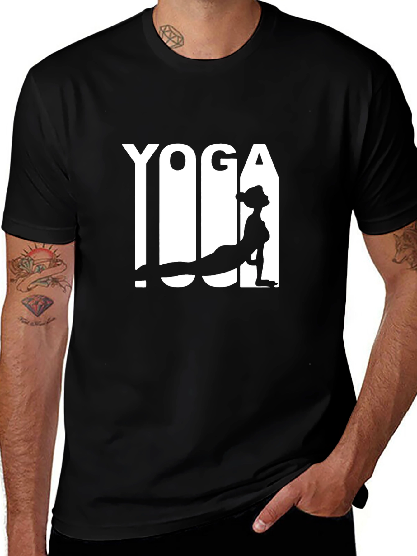 Yoga Graphic Black T-Shirt for Men