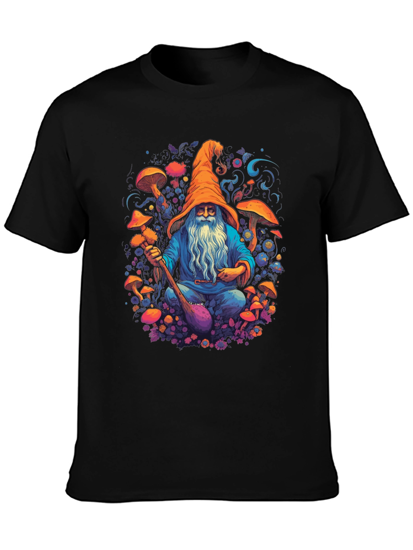 Wizard Mushroom Black T-Shirt