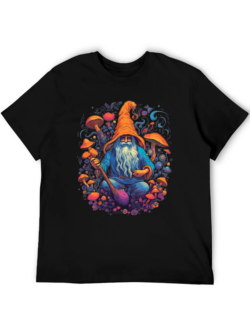 Wizard Mushroom Black T-Shirt