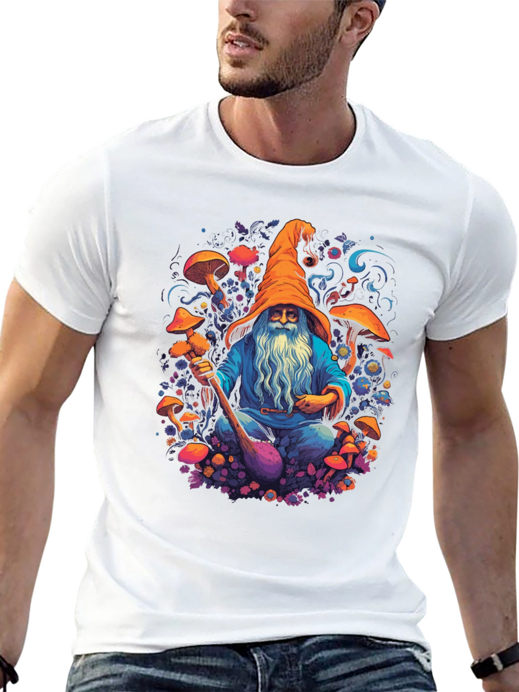 Wizard Mushroom Black T-Shirt