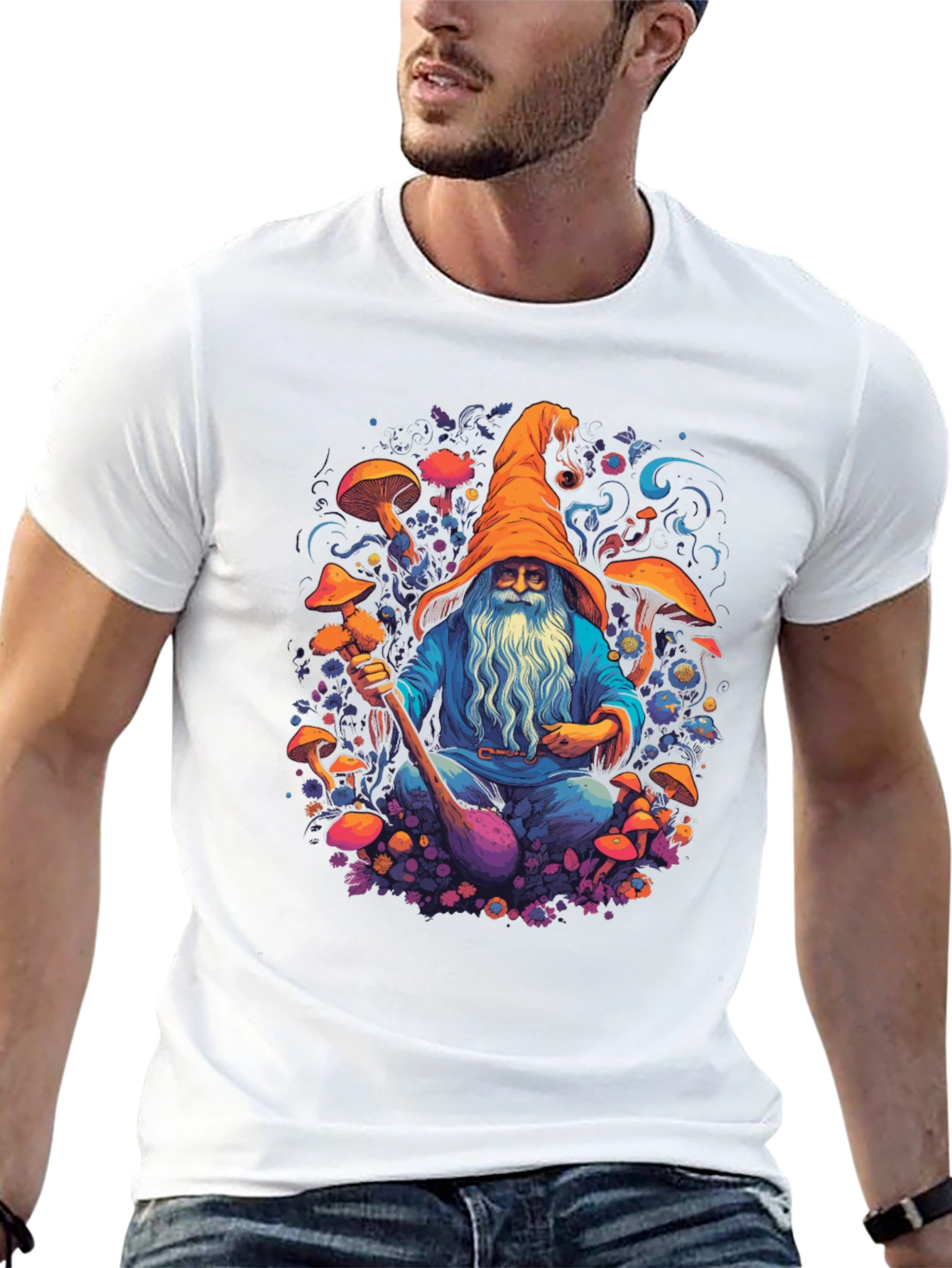 Wizard Mushroom Black T-Shirt