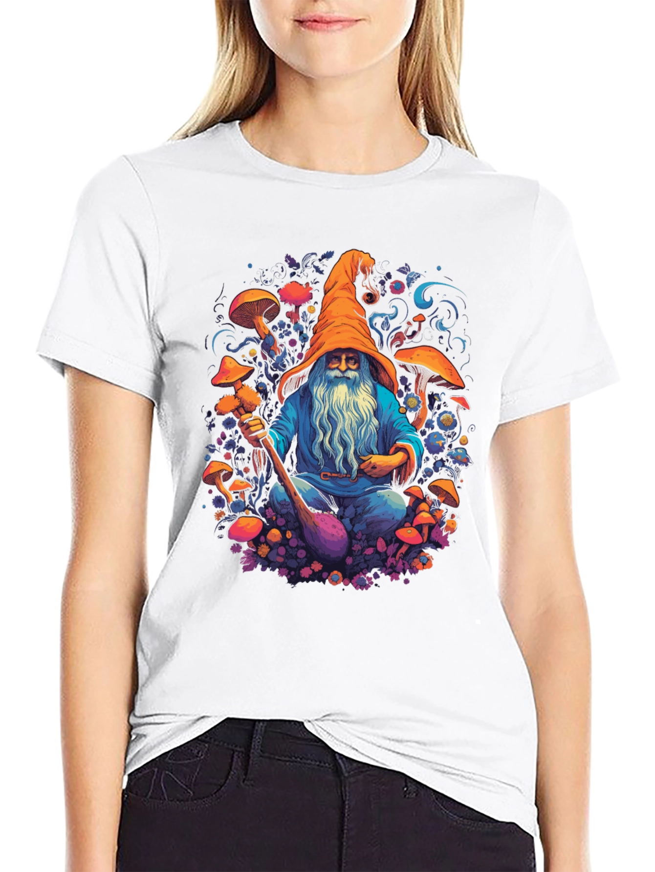 Wizard Mushroom Black T-Shirt