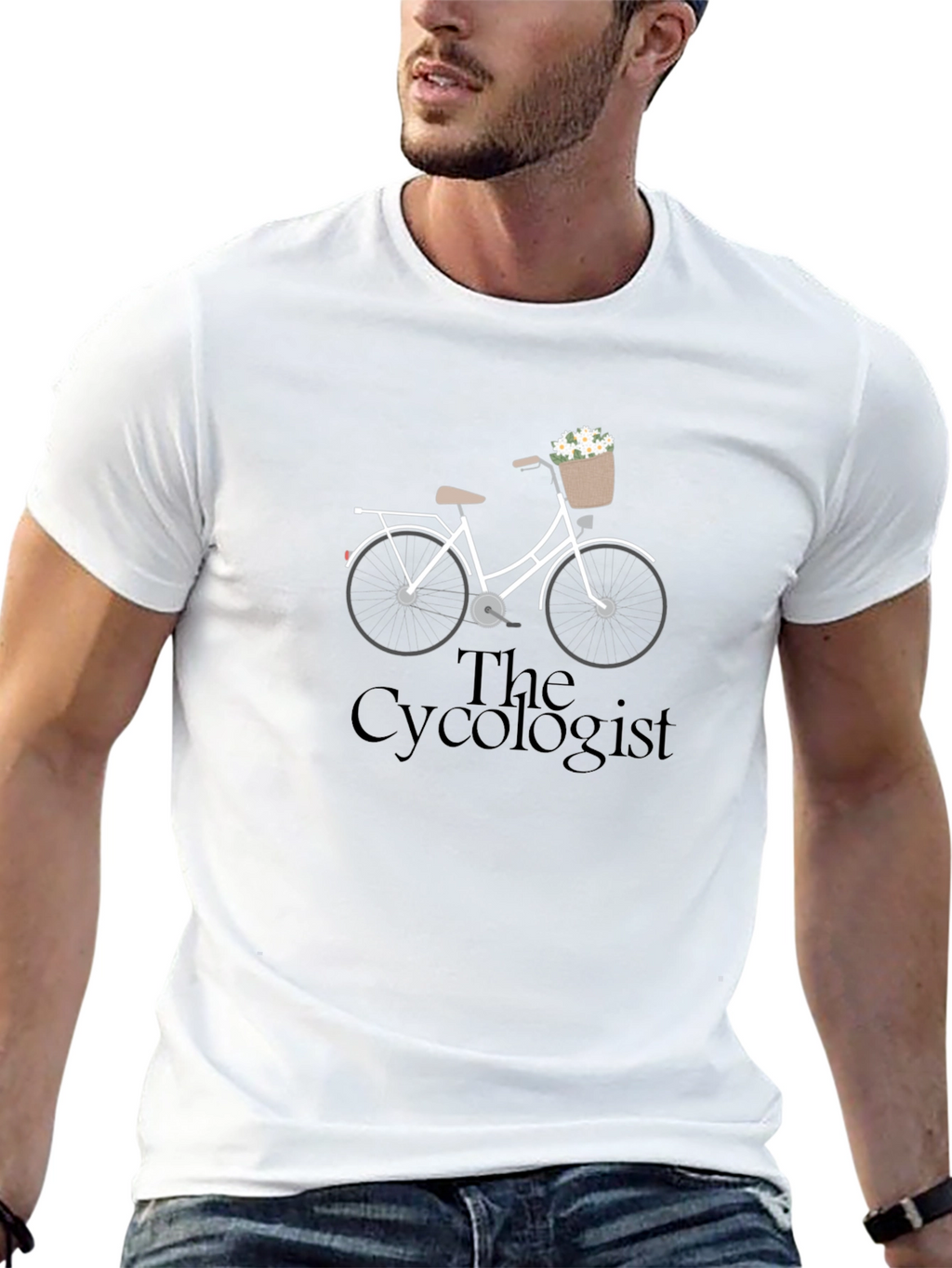 The Cycologist T-Shirt - Bicycle & Flowers Graphic Tee