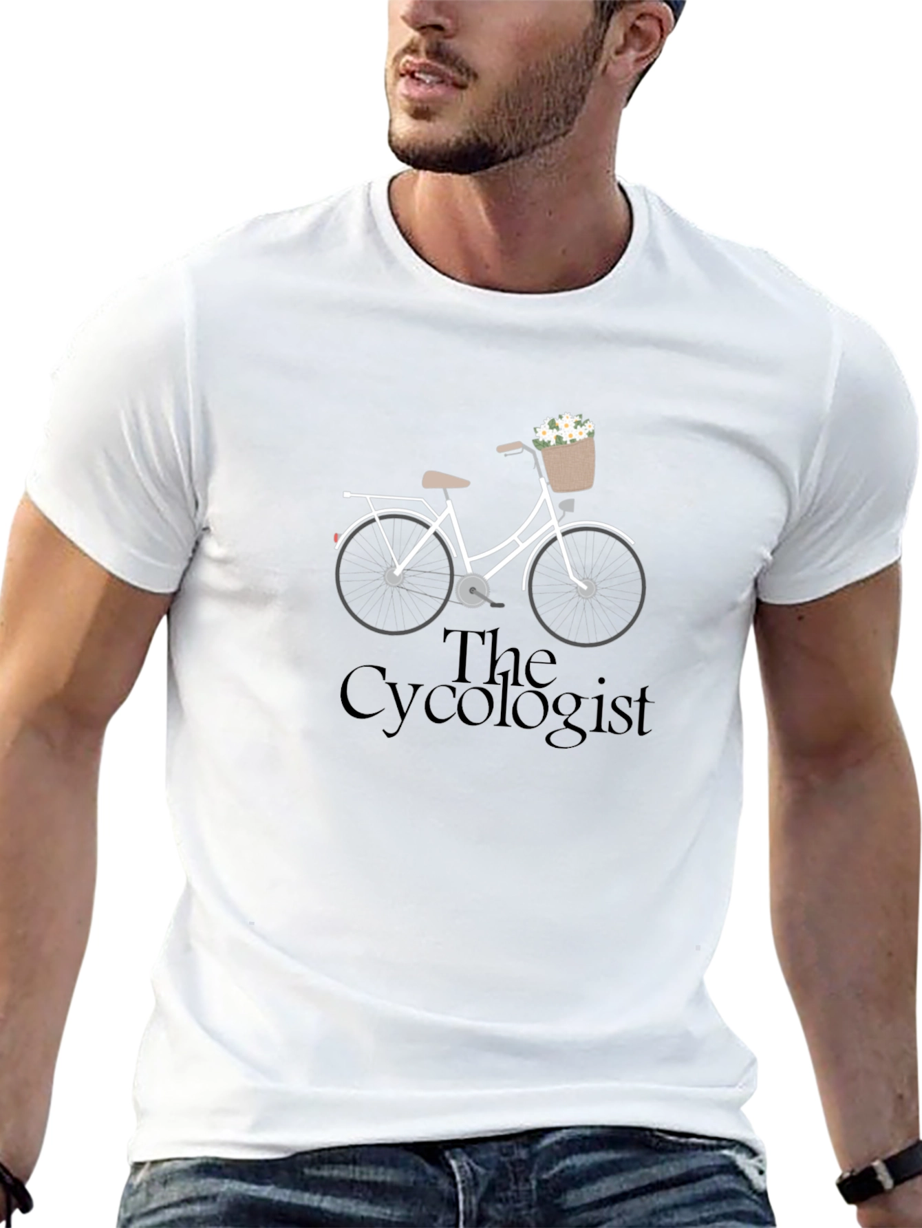 The Cycologist T-Shirt - Bicycle & Flowers Graphic Tee