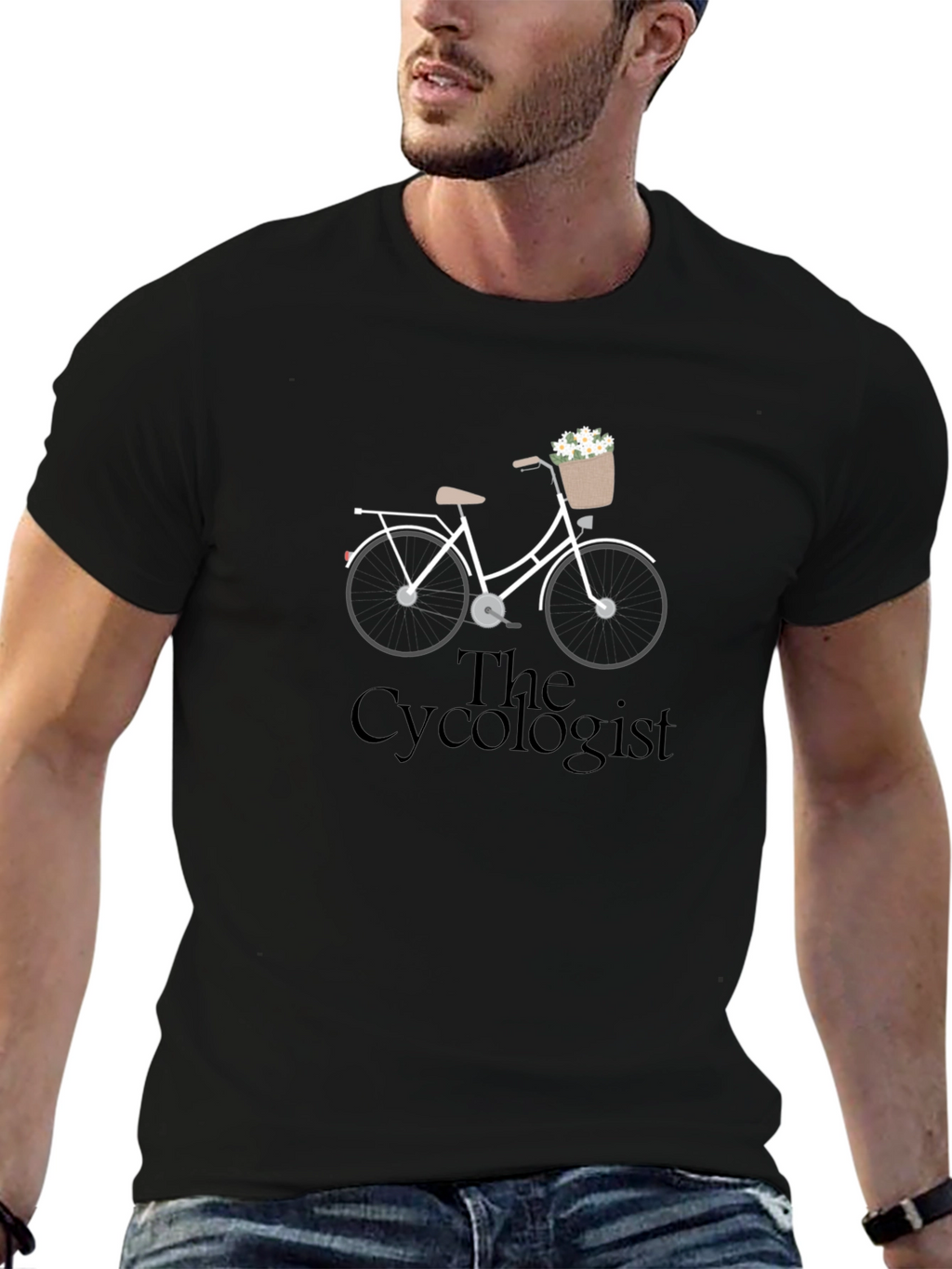 The Cycologist T-Shirt - Bicycle & Flowers Graphic Tee