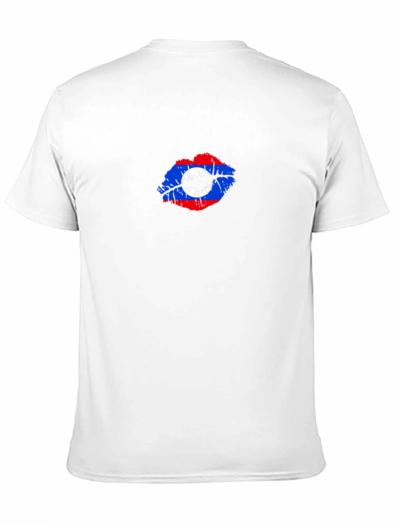 Lao Flag Lips T-Shirt - Black Crew Neck Tee