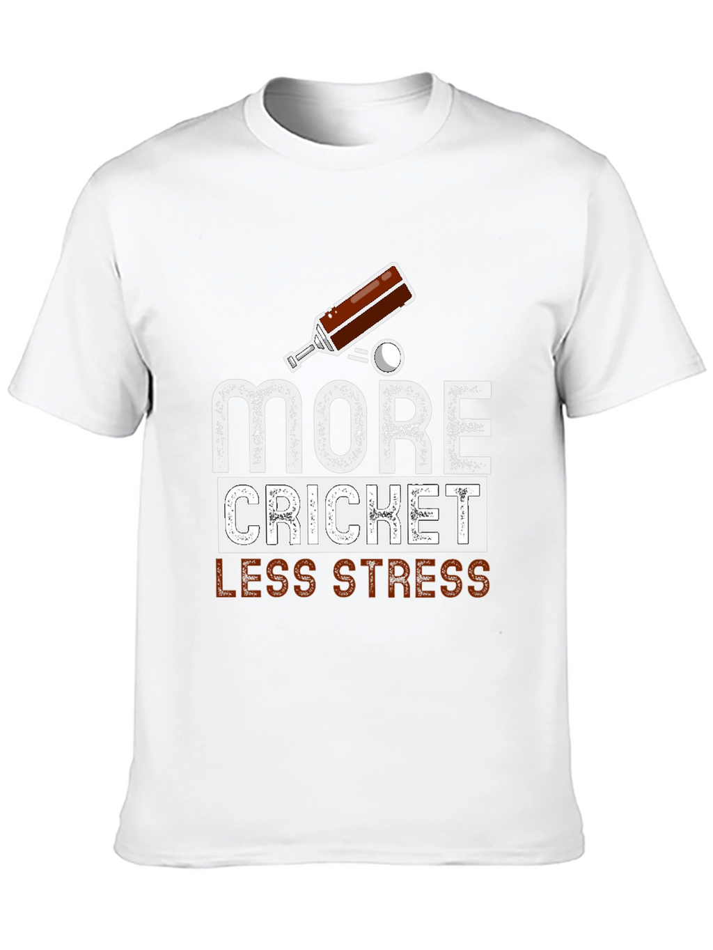 More Cricket Less Stress Graphic Tee