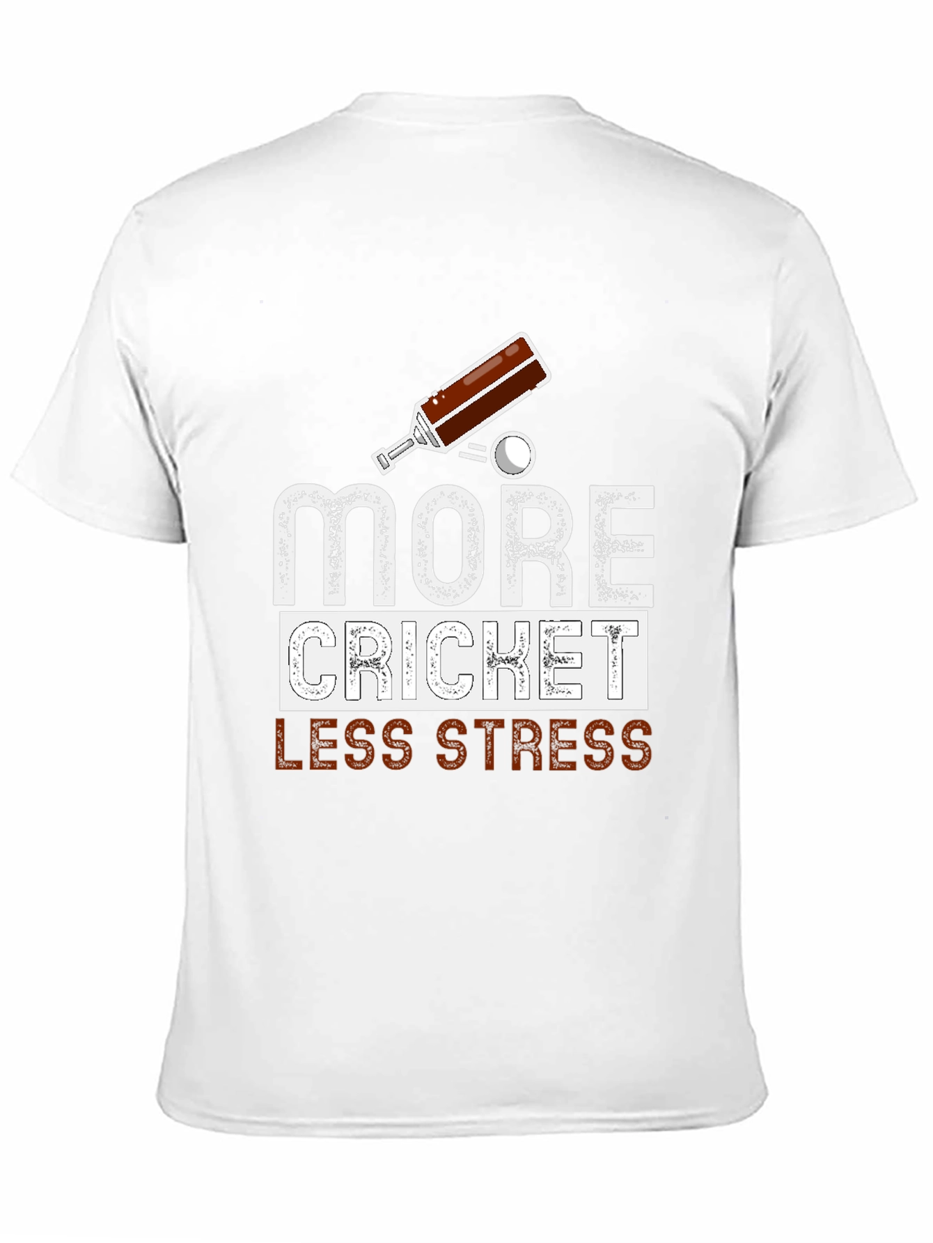 More Cricket Less Stress Graphic Tee