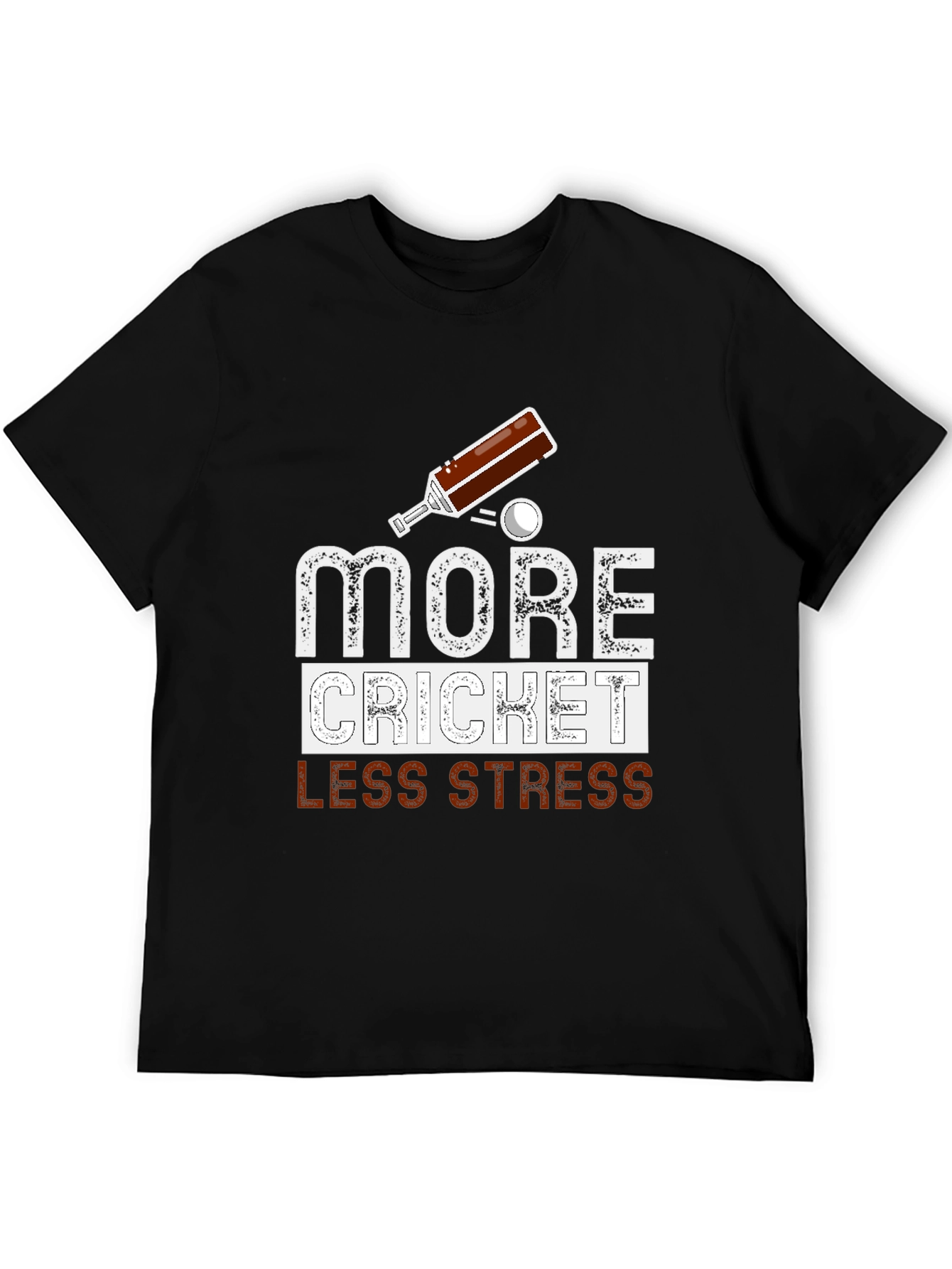 More Cricket Less Stress Graphic Tee