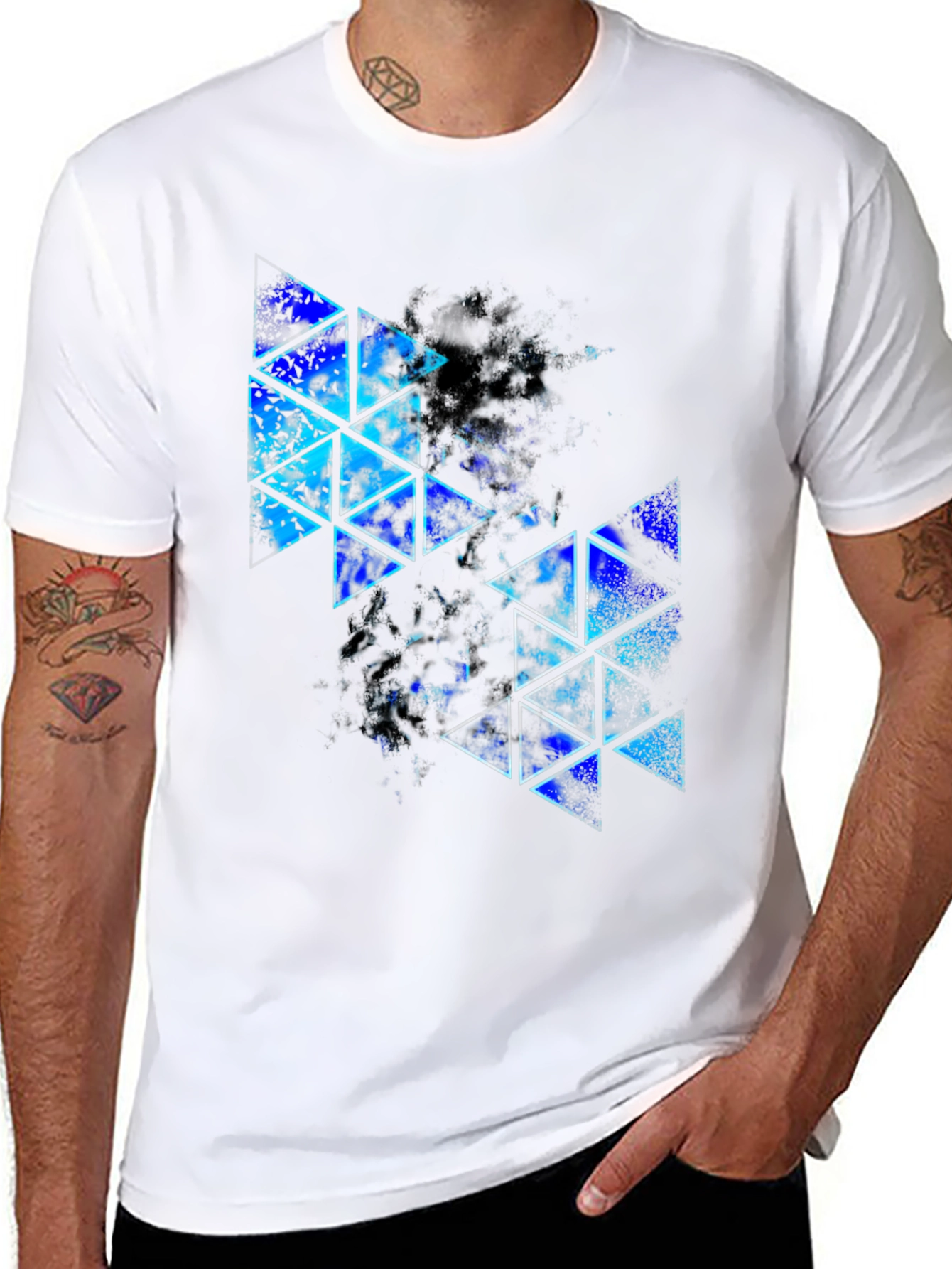 Abstract Geometric Triangle Print T-Shirt