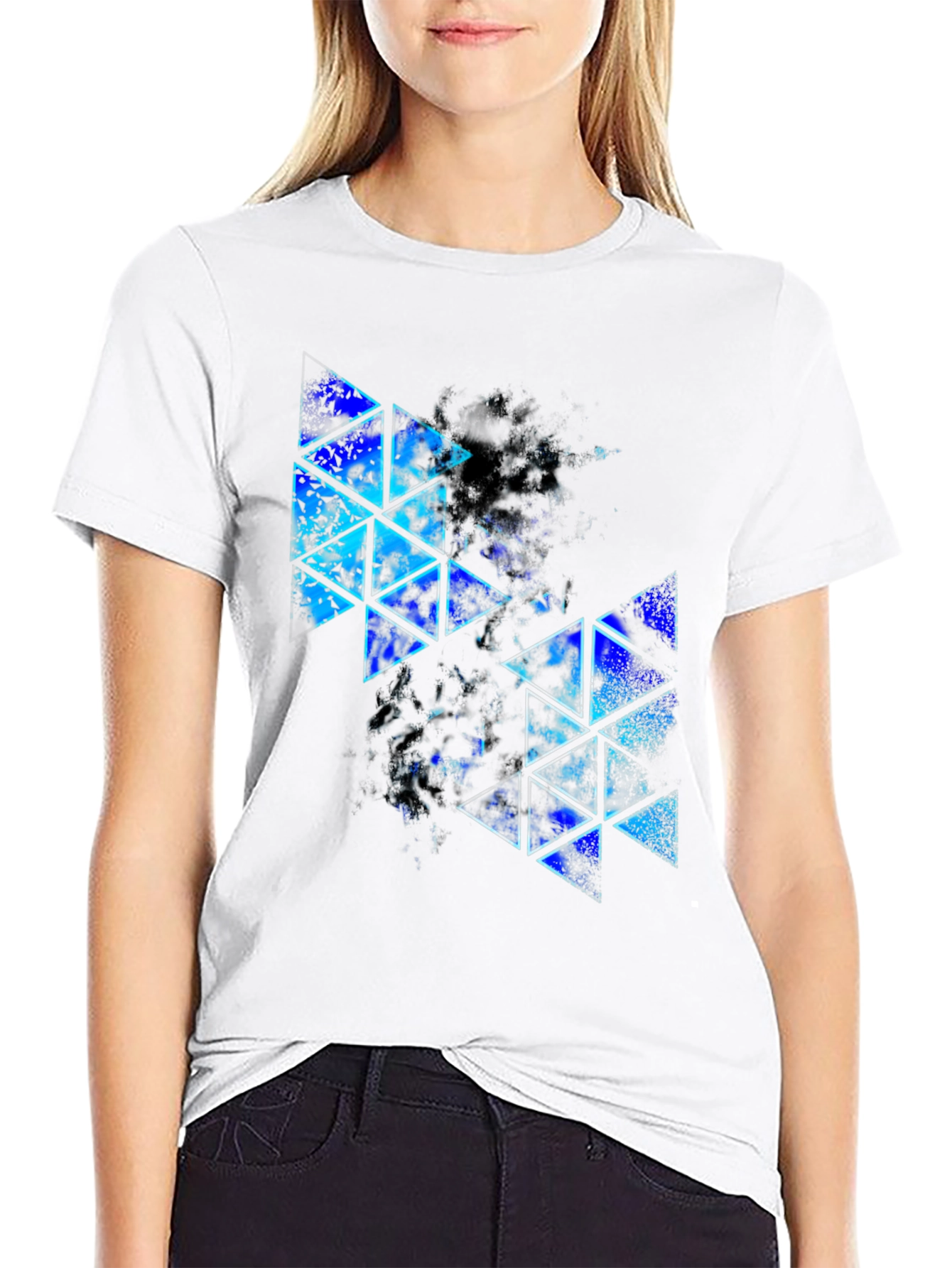 Abstract Geometric Triangle Print T-Shirt