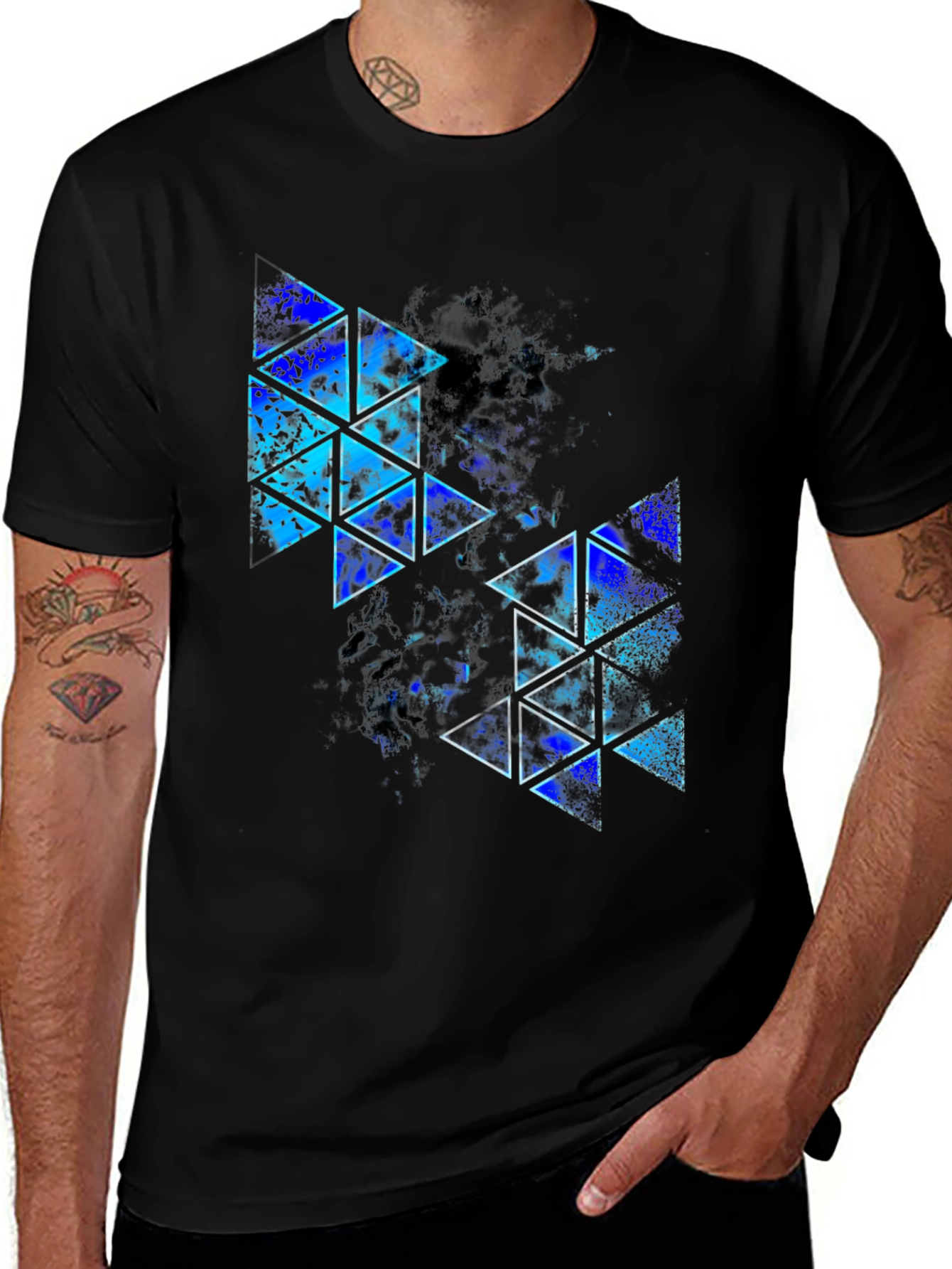 Abstract Geometric Triangle Print T-Shirt