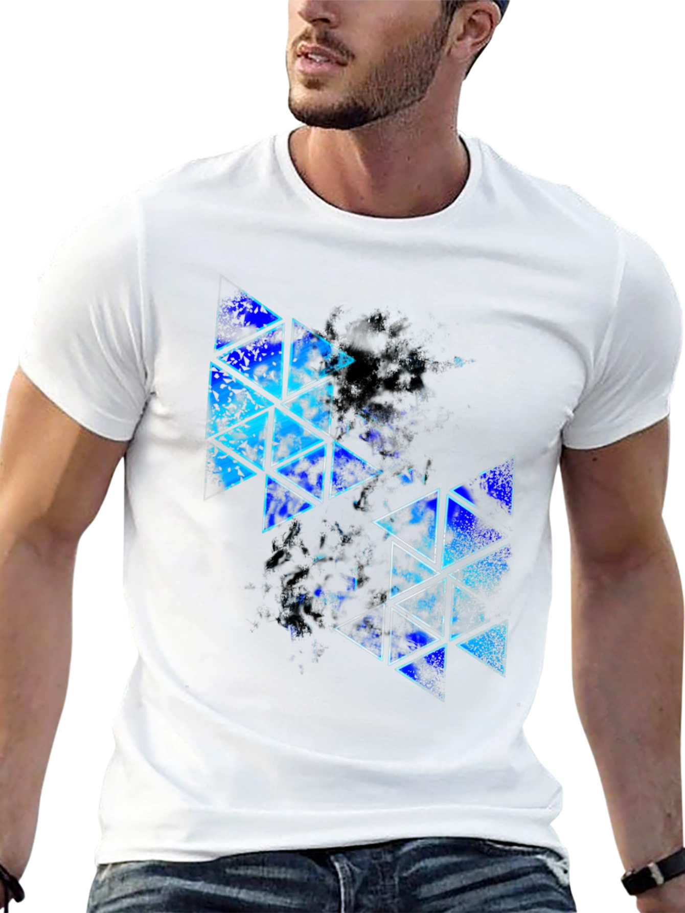 Abstract Geometric Triangle Print T-Shirt