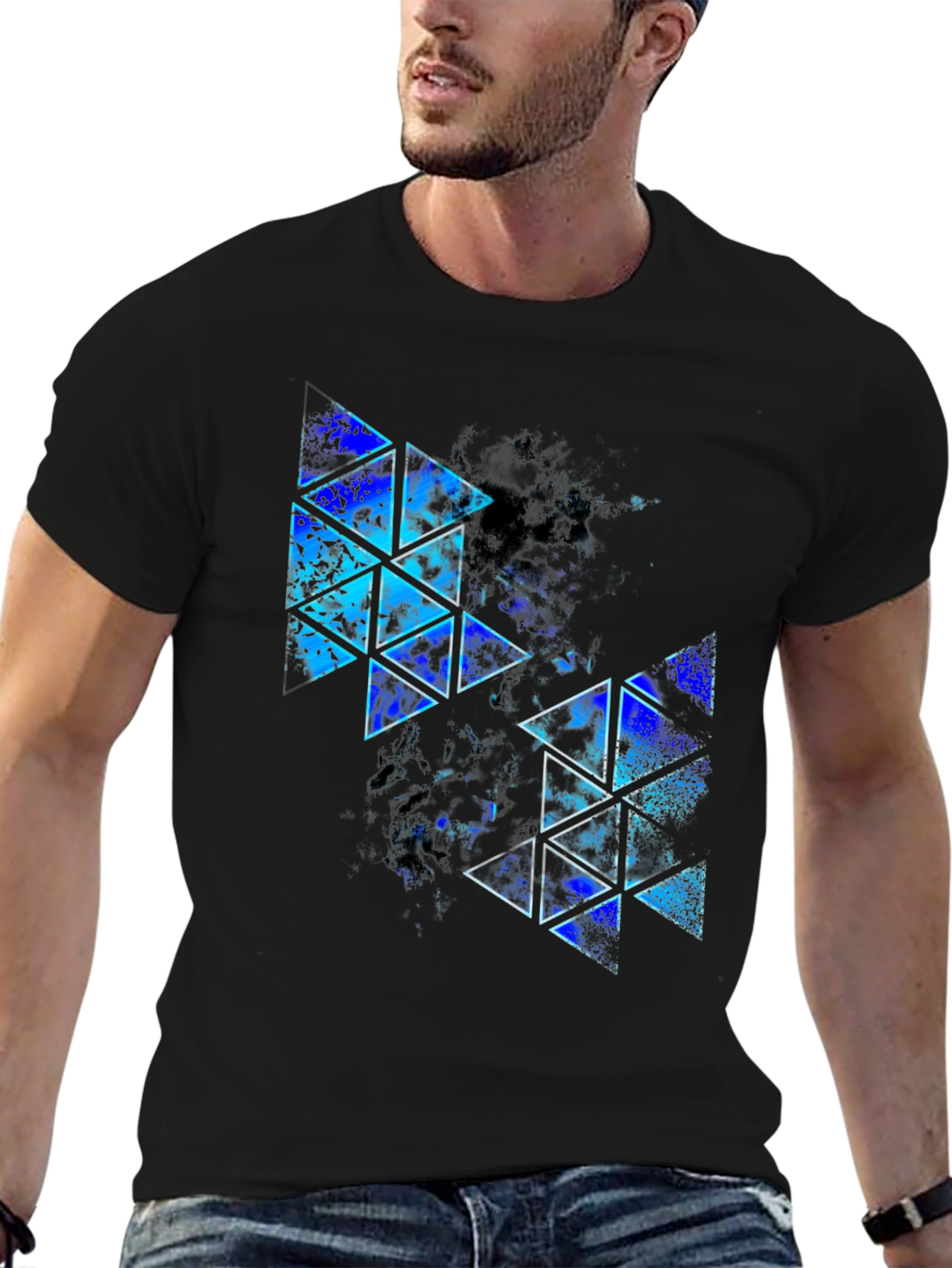 Abstract Geometric Triangle Print T-Shirt