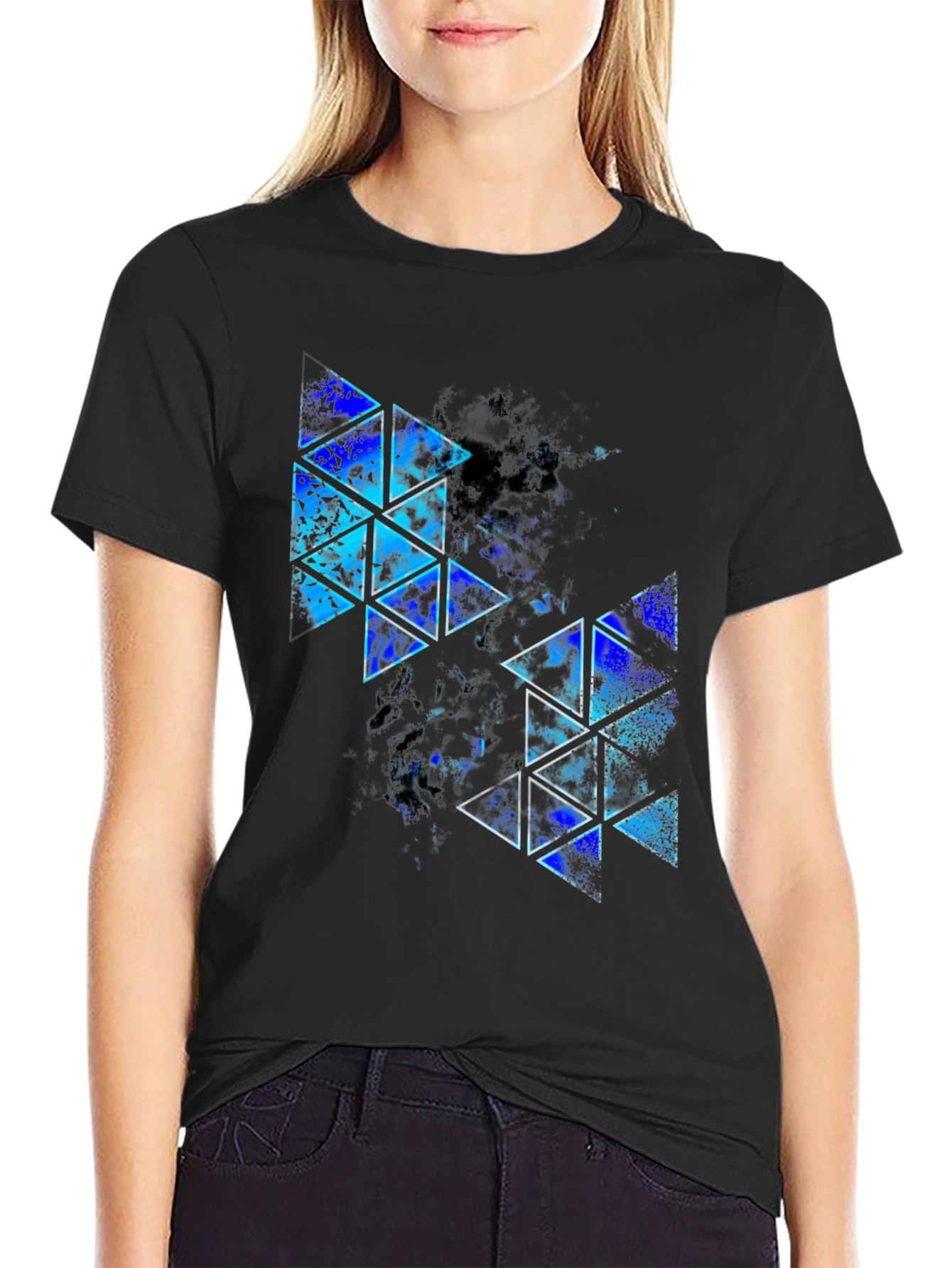 Abstract Geometric Triangle Print T-Shirt