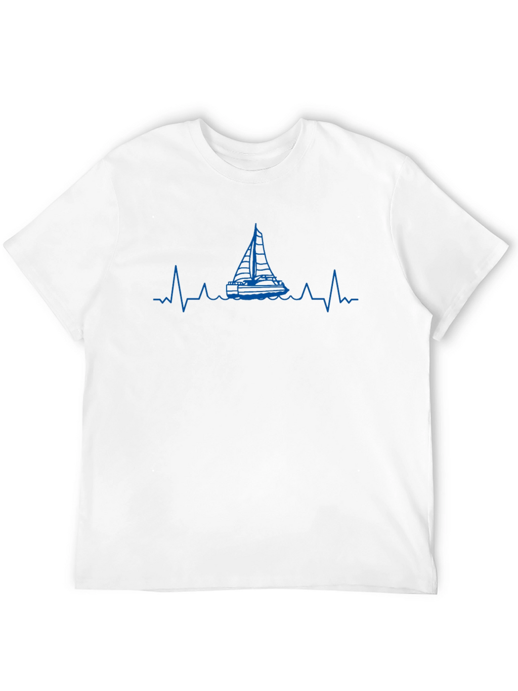 Sailboat Heartbeat Graphic Tee - Black