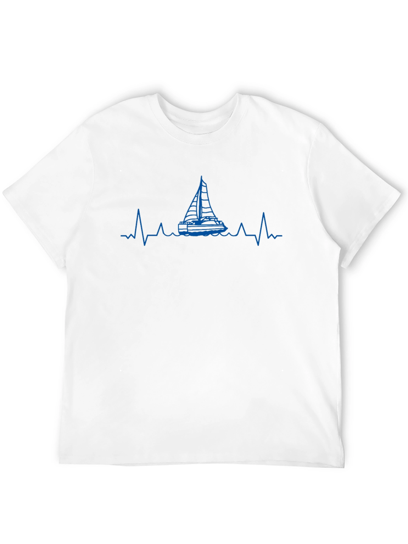 Sailboat Heartbeat Graphic Tee - Black