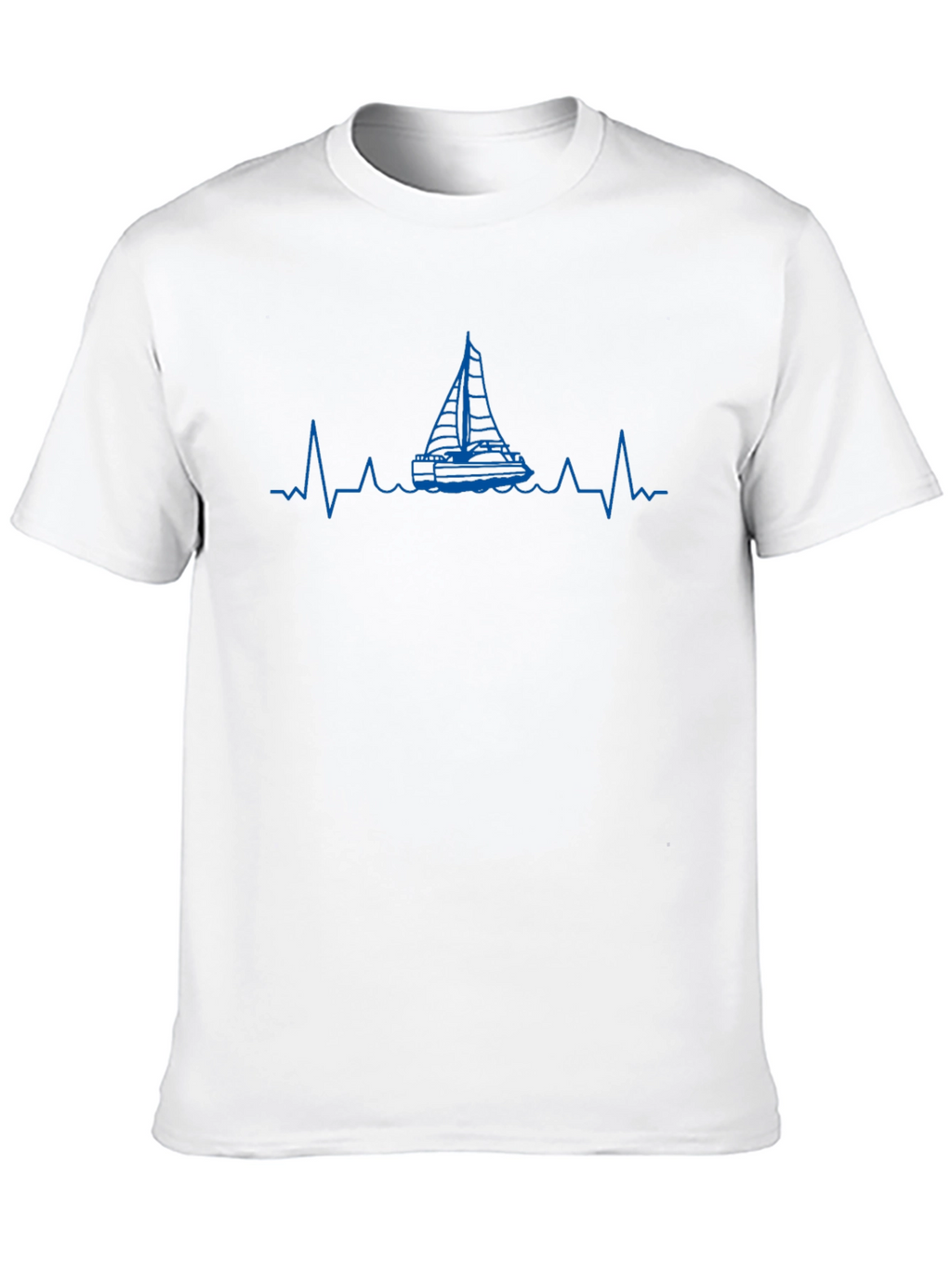 Sailboat Heartbeat Graphic Tee - Black