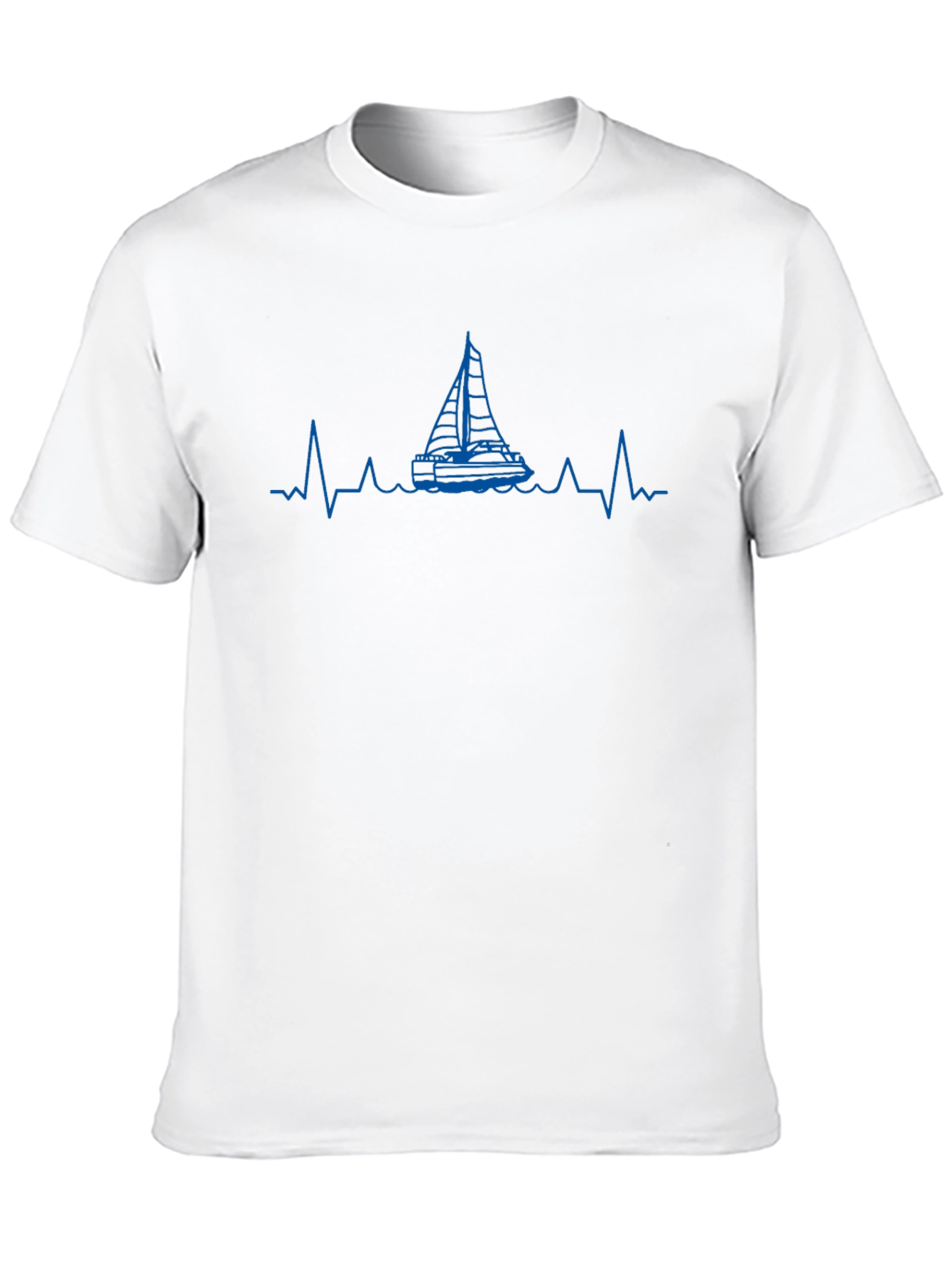 Sailboat Heartbeat Graphic Tee - Black