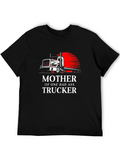 Mother of a Badass Trucker Graphic Tee - Black