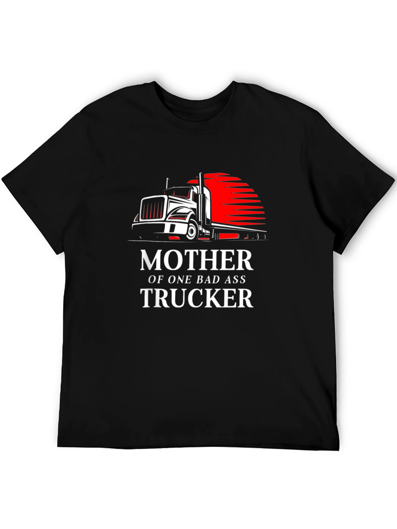 Mother of a Badass Trucker Graphic Tee - Black