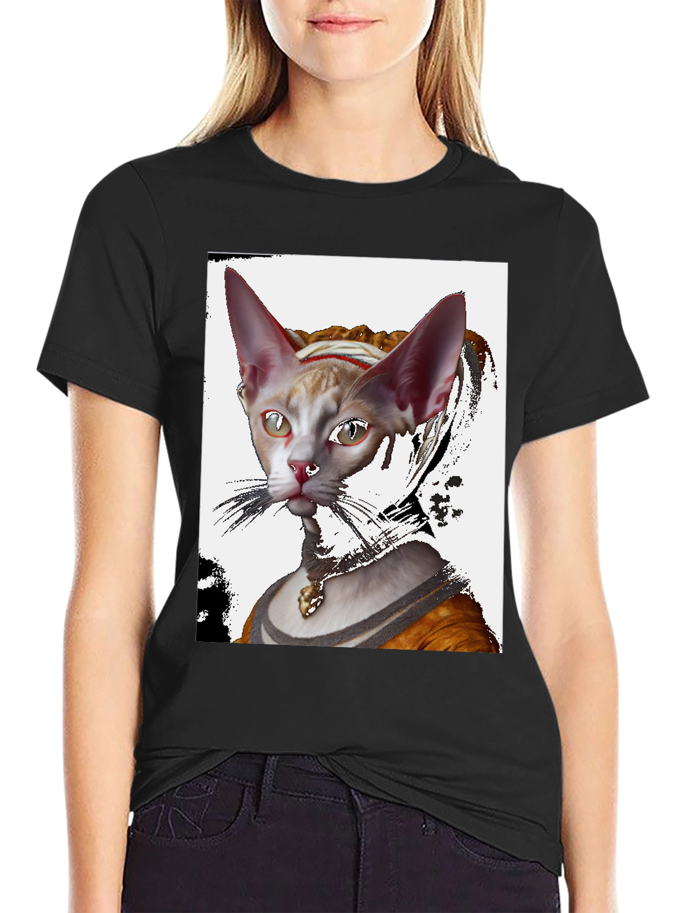 Renaissance Cat Portrait T-Shirt