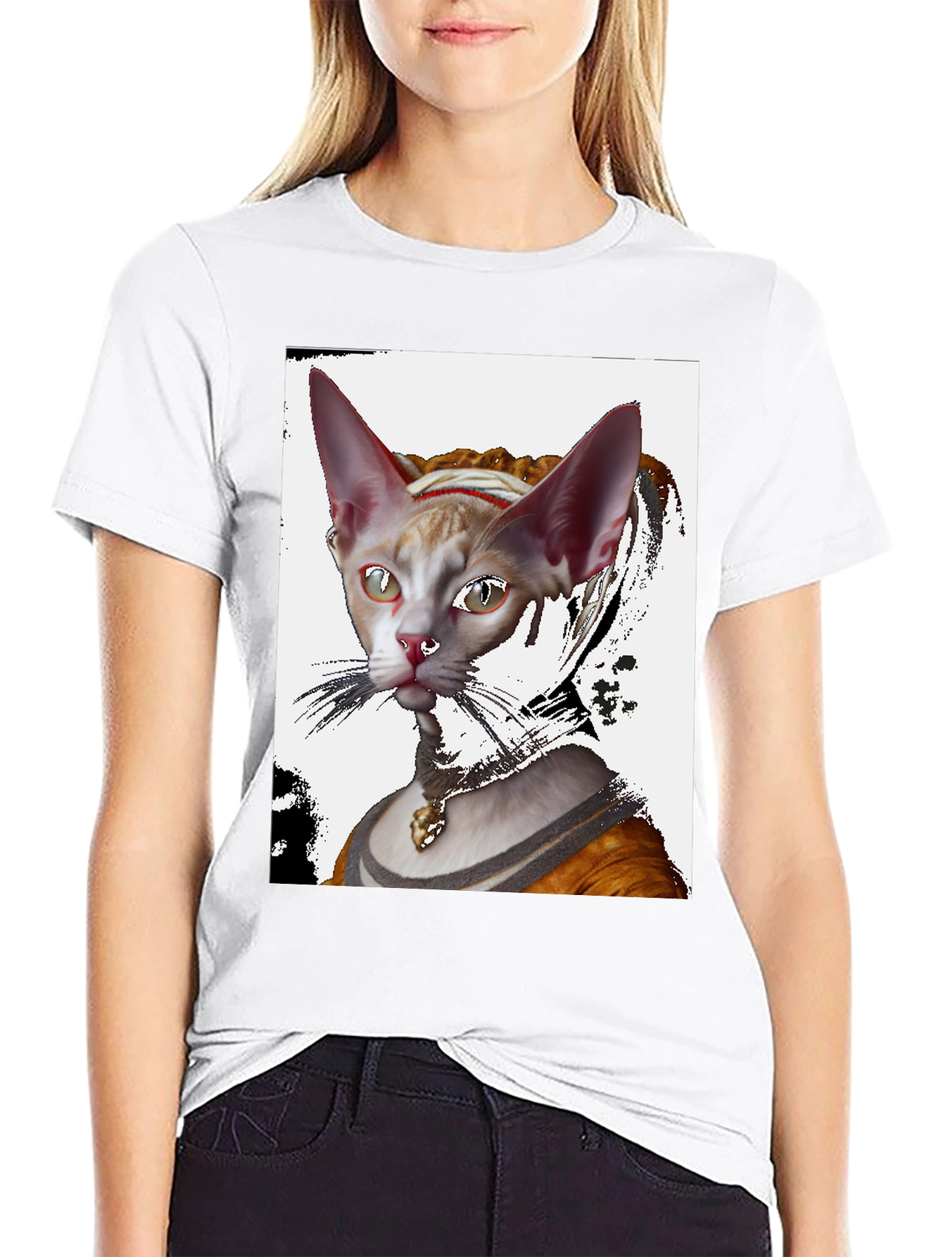 Renaissance Cat Portrait T-Shirt