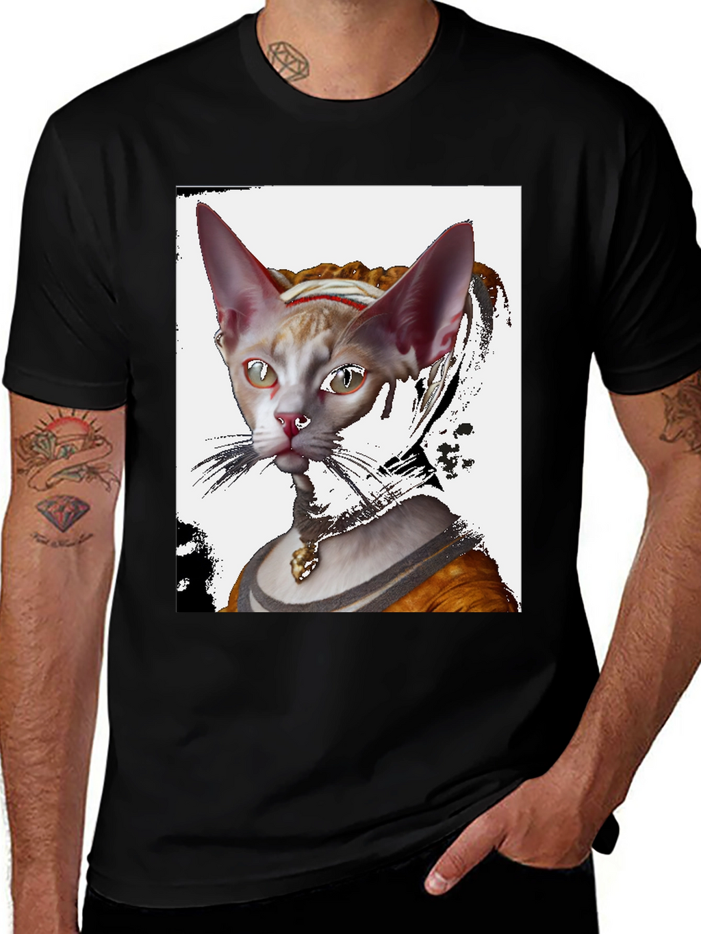 Renaissance Cat Portrait T-Shirt
