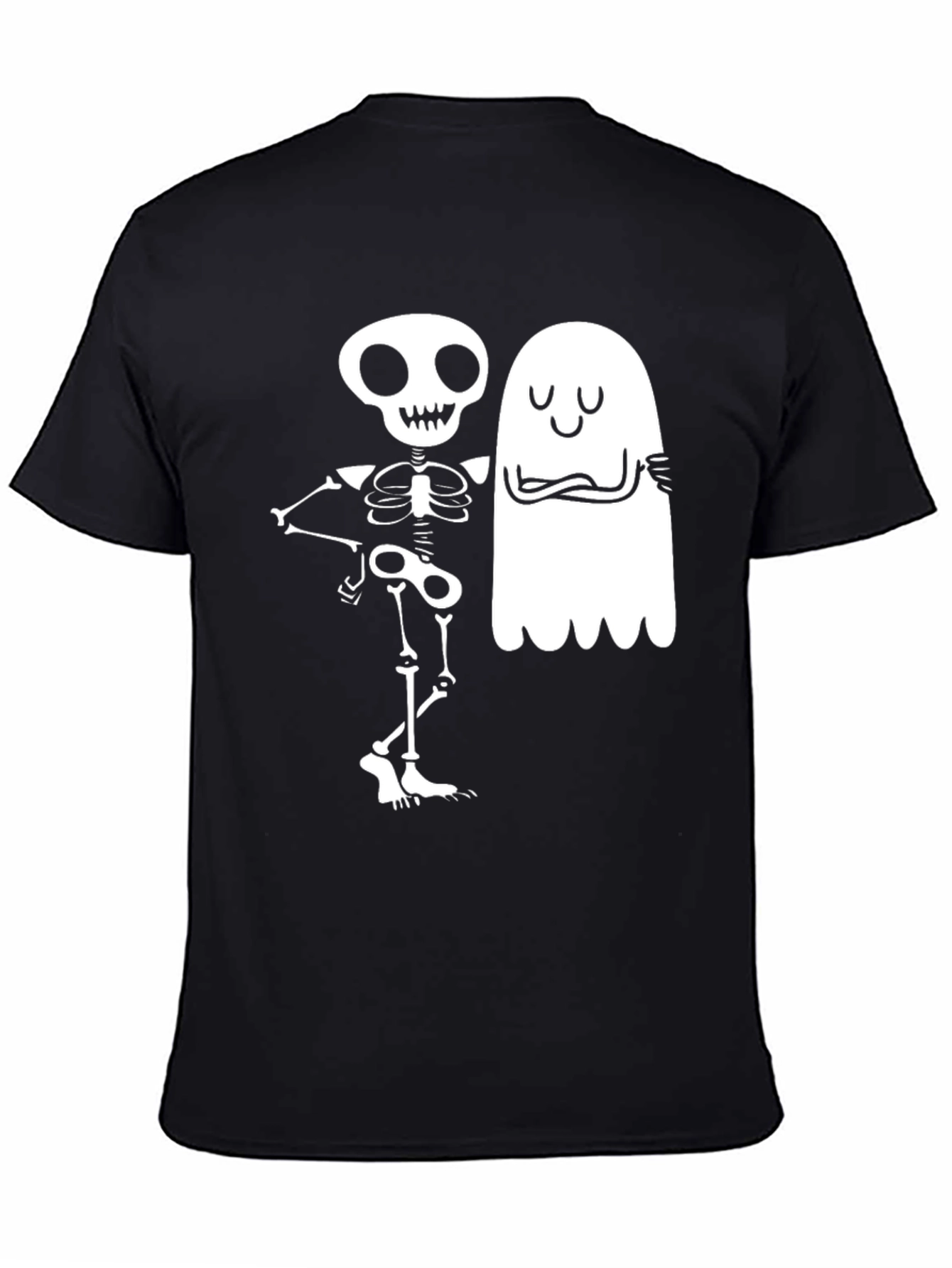 Skeleton & Ghost Graphic Tee - Spooky Season