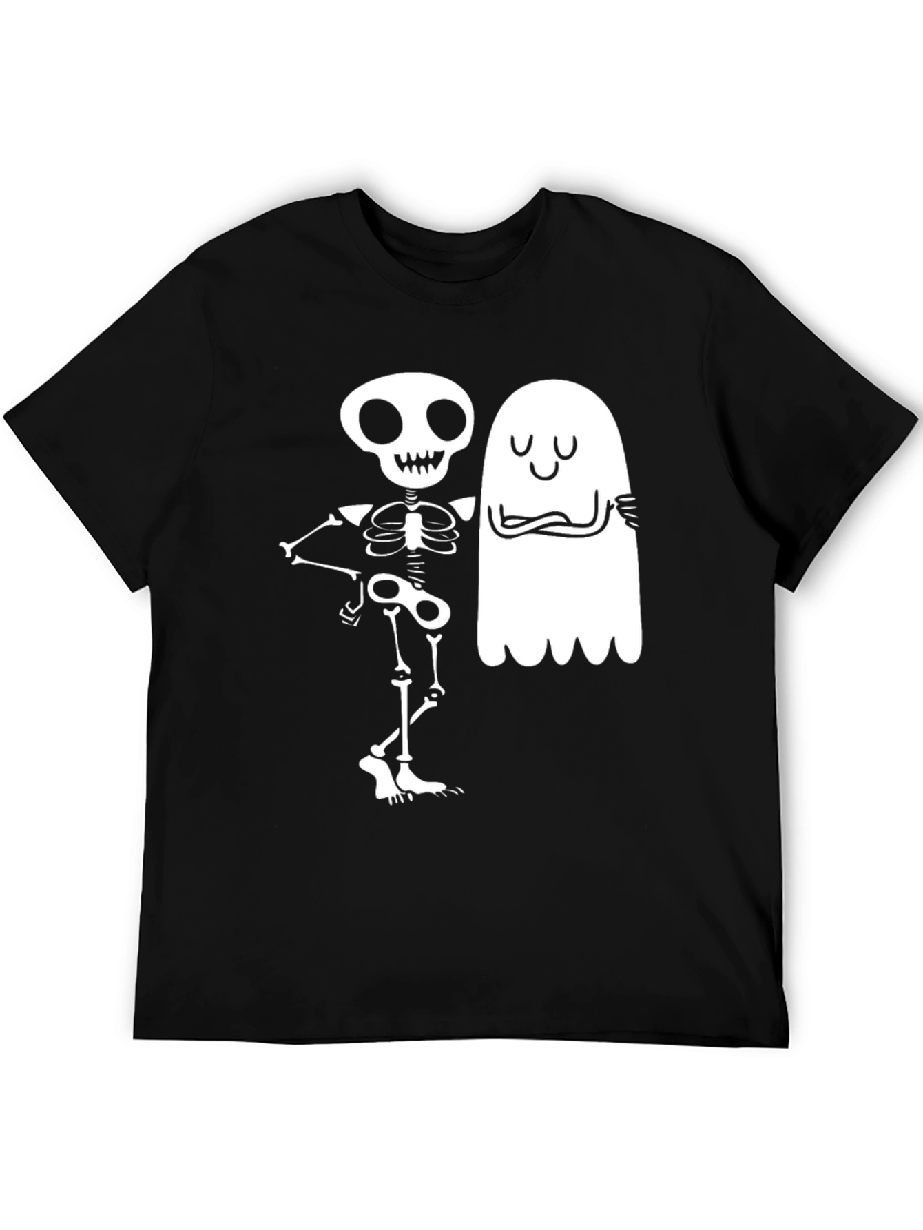 Skeleton & Ghost Graphic Tee - Spooky Season