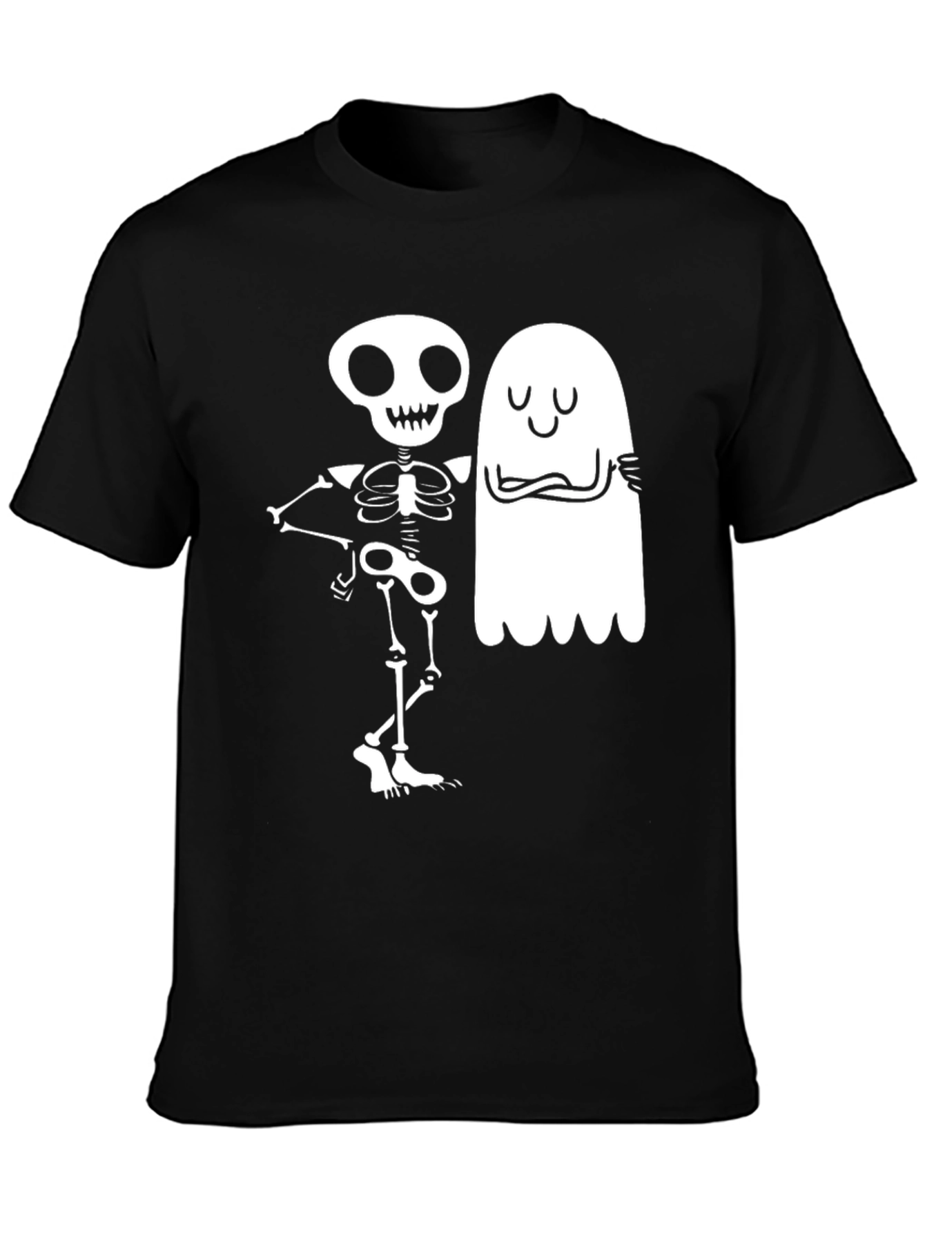 Skeleton & Ghost Graphic Tee - Spooky Season