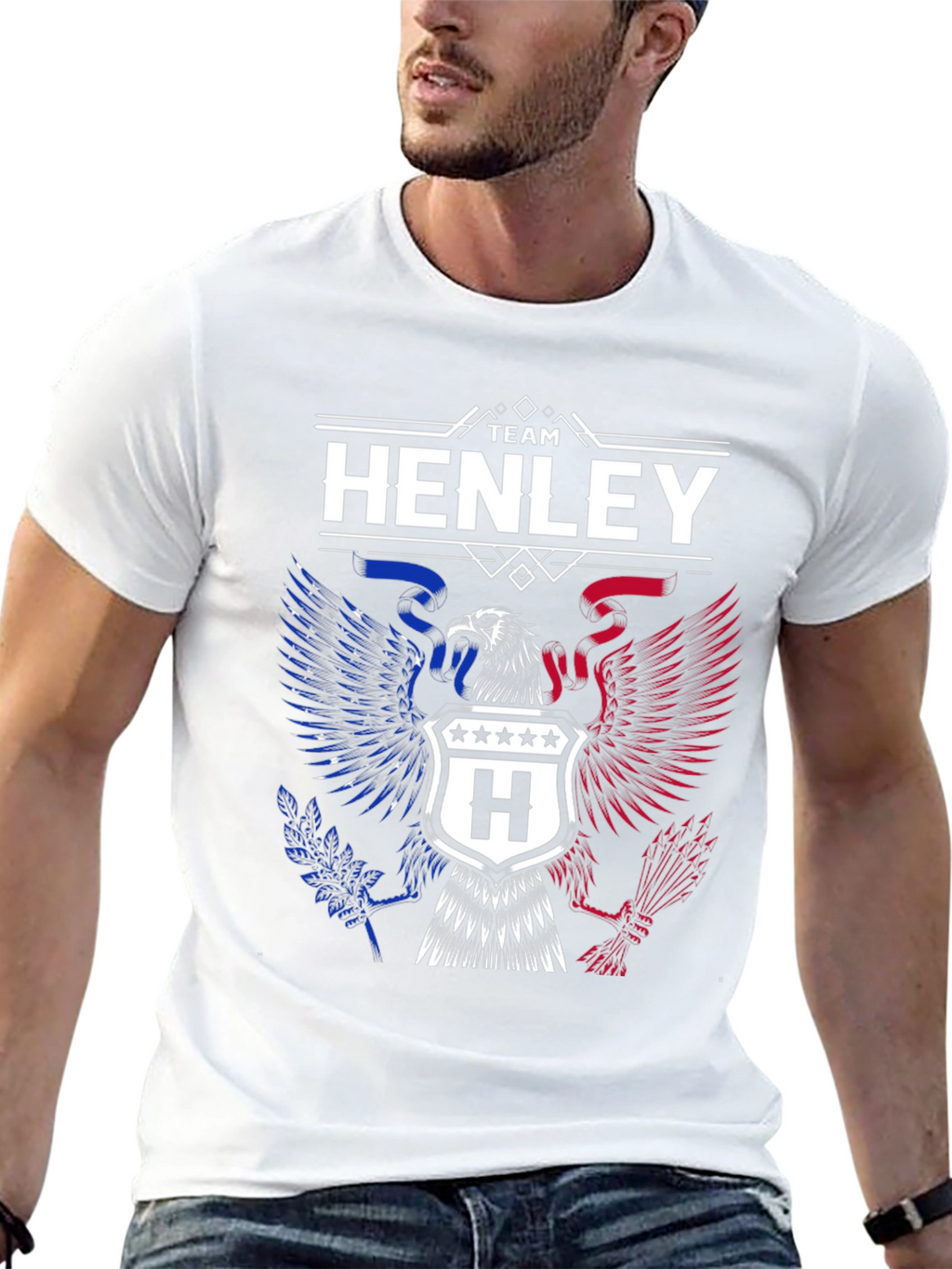 Team Henley Eagle Graphic T-Shirt - Patriotic Design